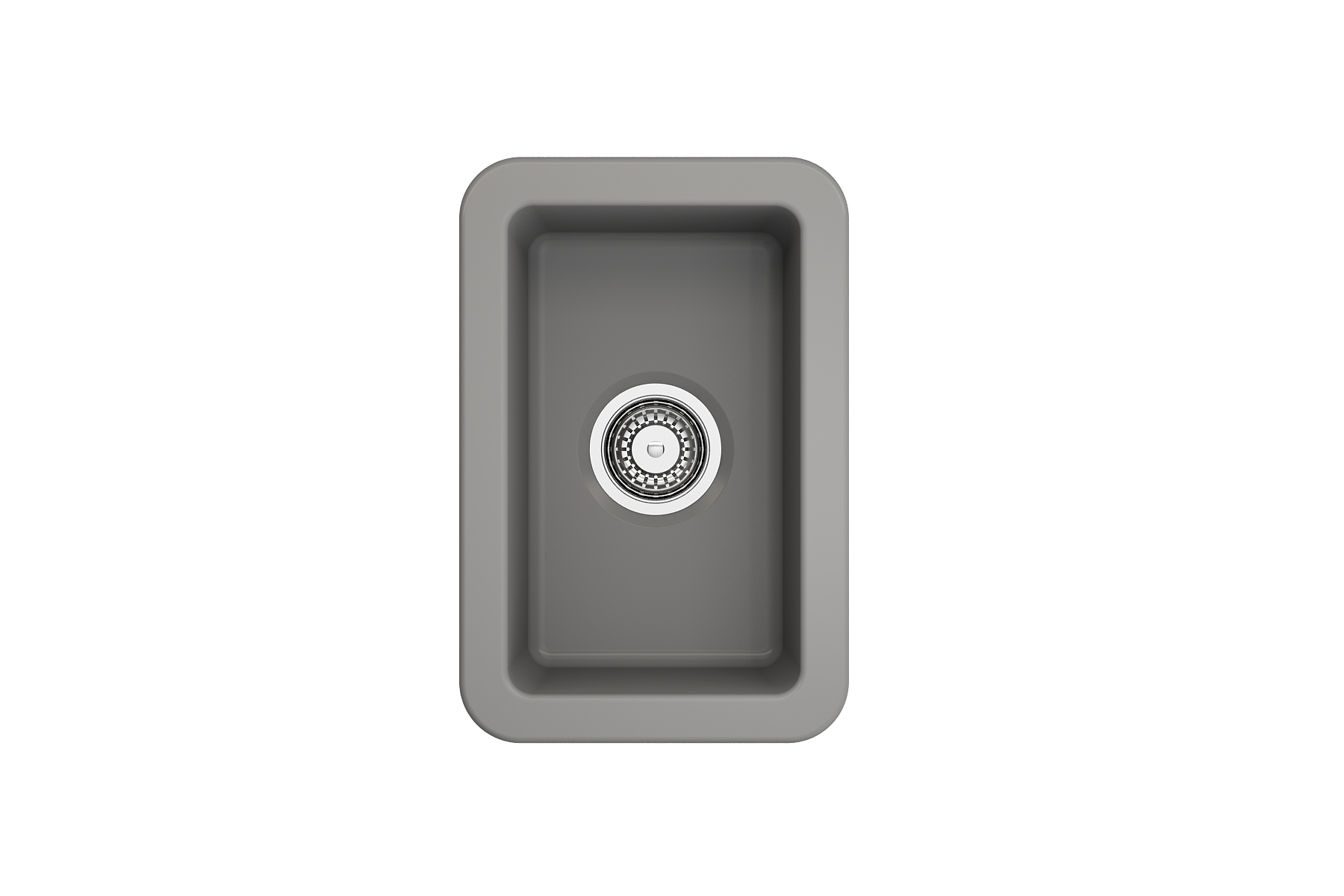 Alternate Image for BOCCHI Sotto 12" Fireclay Undermount Single Bowl Bar Sink with Strainer, Matte Gray, 1358-006-0120