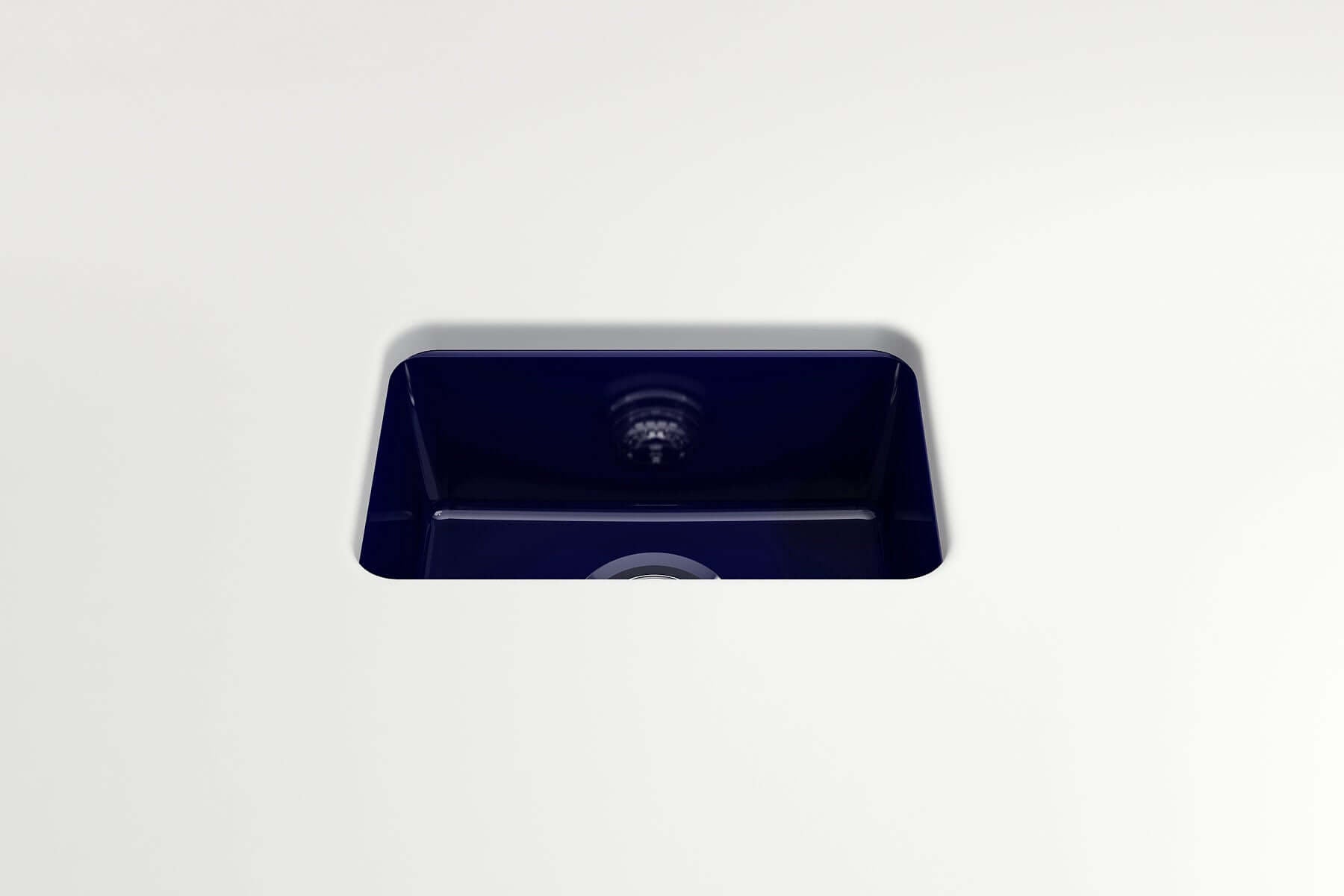 Alternate Image for BOCCHI Sotto 12" Fireclay Undermount Single Bowl Bar Sink with Strainer, Sapphire Blue, 1358-010-0120