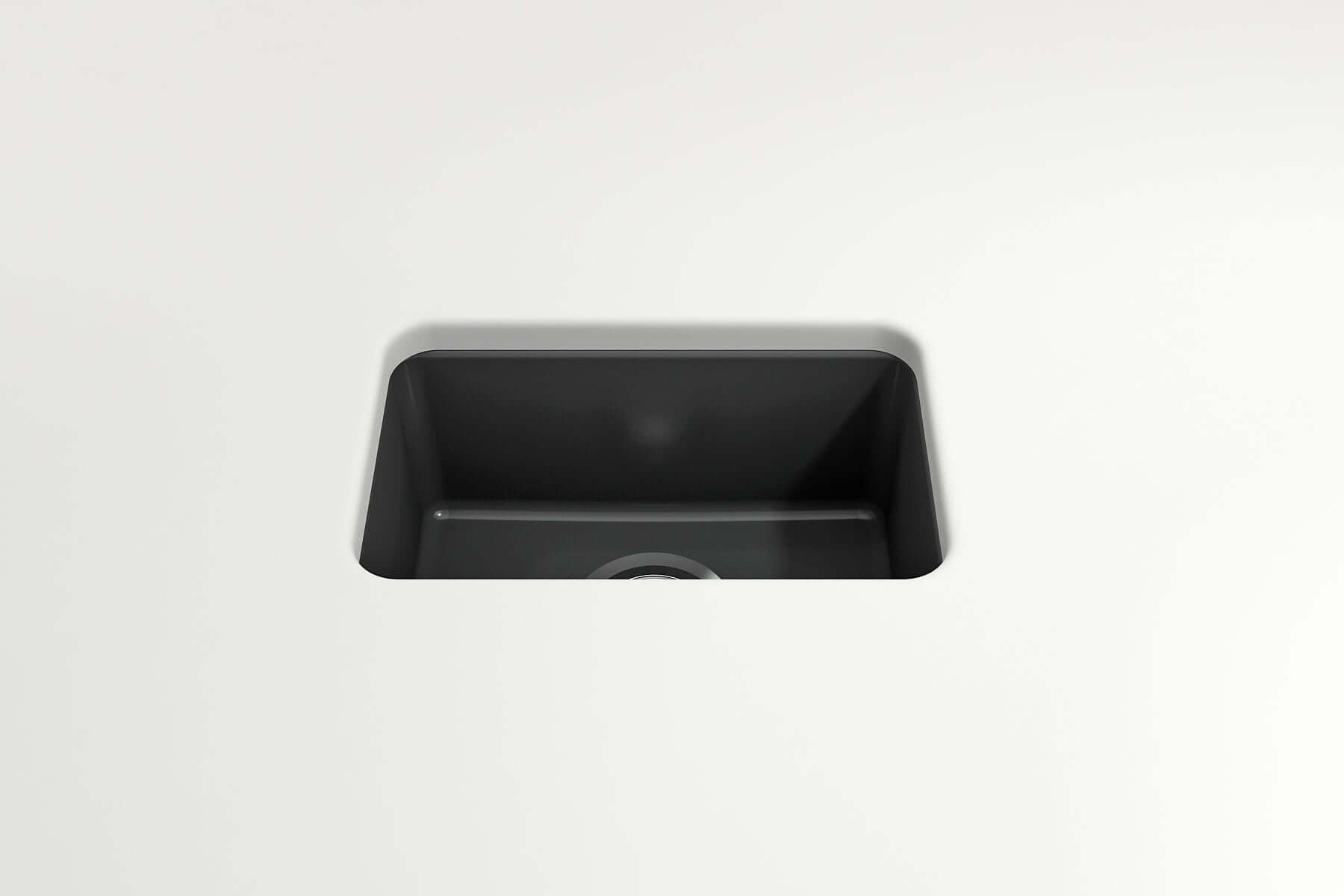 Alternate Image for BOCCHI Sotto 12" Fireclay Undermount Single Bowl Bar Sink with Strainer, Matte Dark Gray, 1358-020-0120