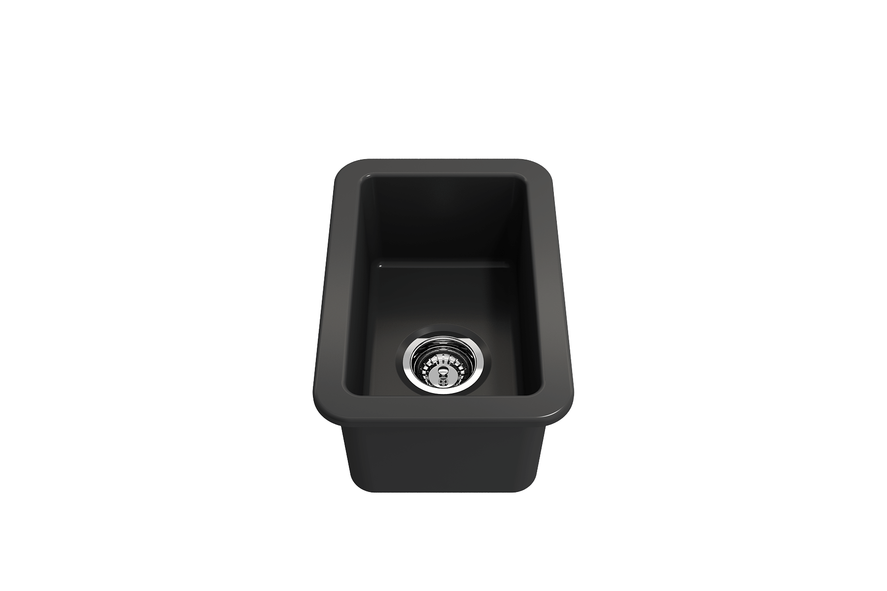 Alternate Image for BOCCHI Sotto 12" Fireclay Undermount Single Bowl Bar Sink with Strainer, Matte Dark Gray, 1358-020-0120