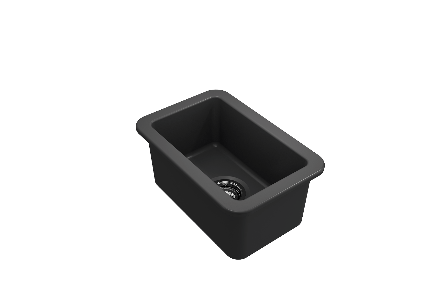 Alternate Image for BOCCHI Sotto 12" Fireclay Undermount Single Bowl Bar Sink with Strainer, Matte Dark Gray, 1358-020-0120