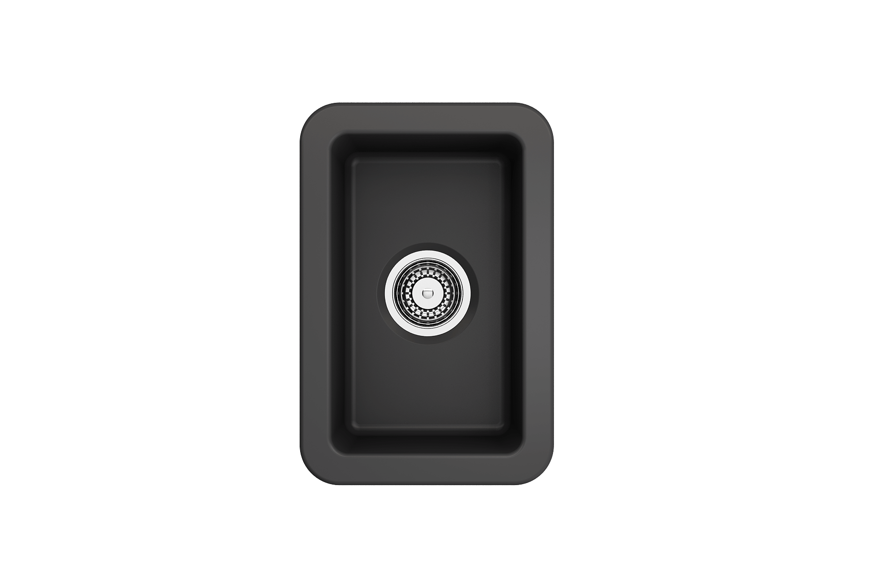 Alternate Image for BOCCHI Sotto 12" Fireclay Undermount Single Bowl Bar Sink with Strainer, Matte Dark Gray, 1358-020-0120