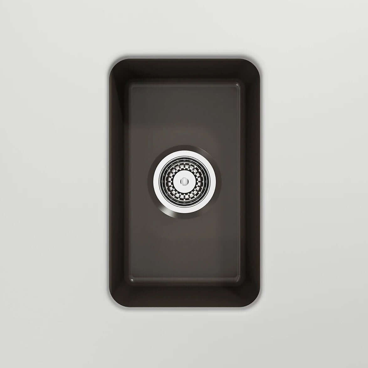 Alternate Image for BOCCHI Sotto 12" Fireclay Undermount Single Bowl Bar Sink with Strainer, Matte Brown, 1358-025-0120