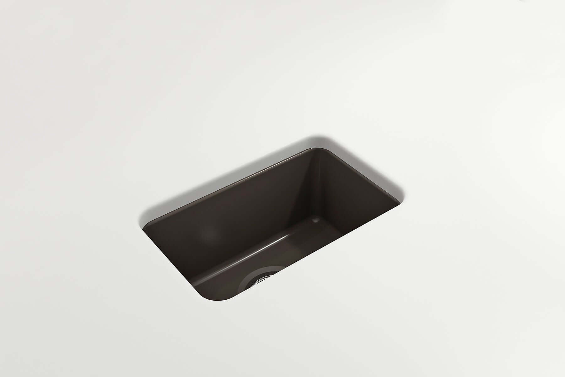 Alternate Image for BOCCHI Sotto 12" Fireclay Undermount Single Bowl Bar Sink with Strainer, Matte Brown, 1358-025-0120