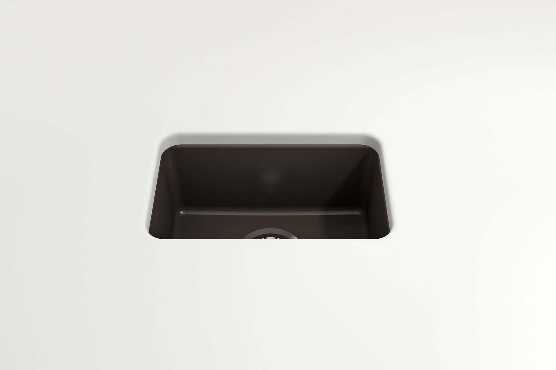 Alternate Image for BOCCHI Sotto 12" Fireclay Undermount Single Bowl Bar Sink with Strainer, Matte Brown, 1358-025-0120