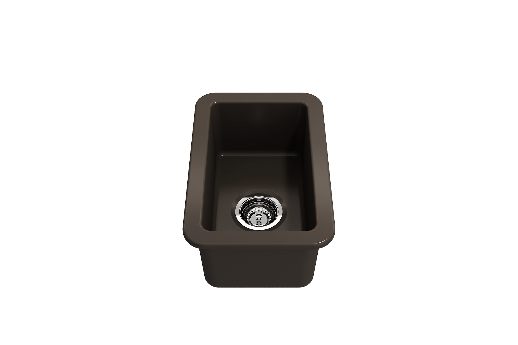 Alternate Image for BOCCHI Sotto 12" Fireclay Undermount Single Bowl Bar Sink with Strainer, Matte Brown, 1358-025-0120