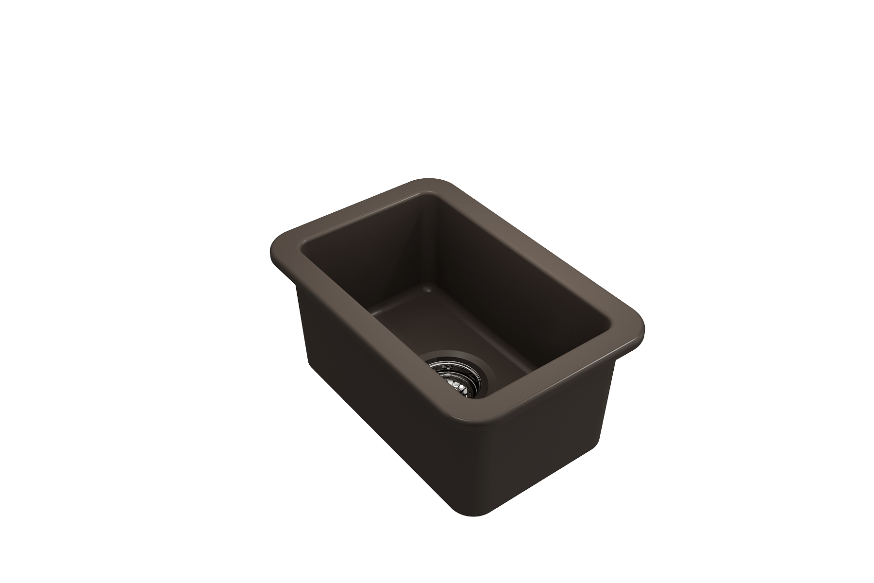 Alternate Image for BOCCHI Sotto 12" Fireclay Undermount Single Bowl Bar Sink with Strainer, Matte Brown, 1358-025-0120