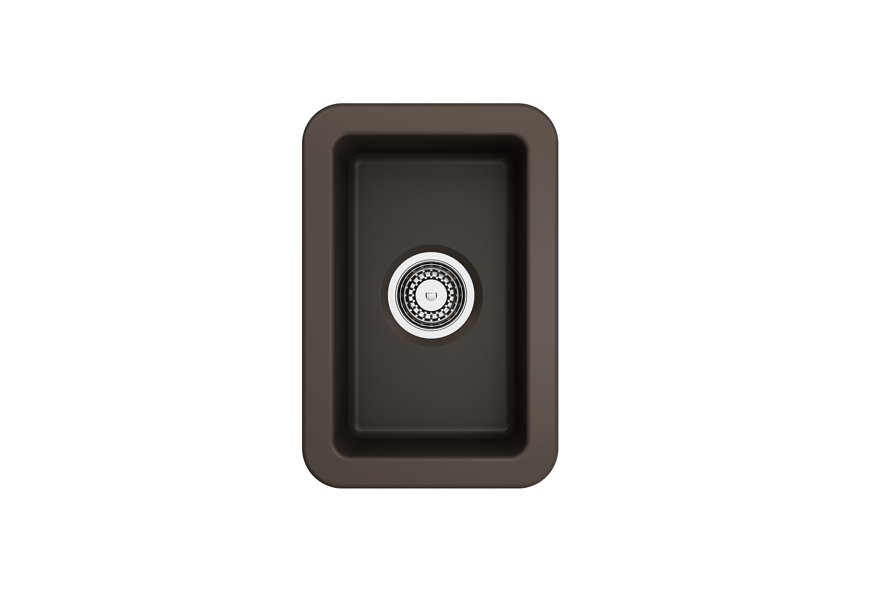 Alternate Image for BOCCHI Sotto 12" Fireclay Undermount Single Bowl Bar Sink with Strainer, Matte Brown, 1358-025-0120