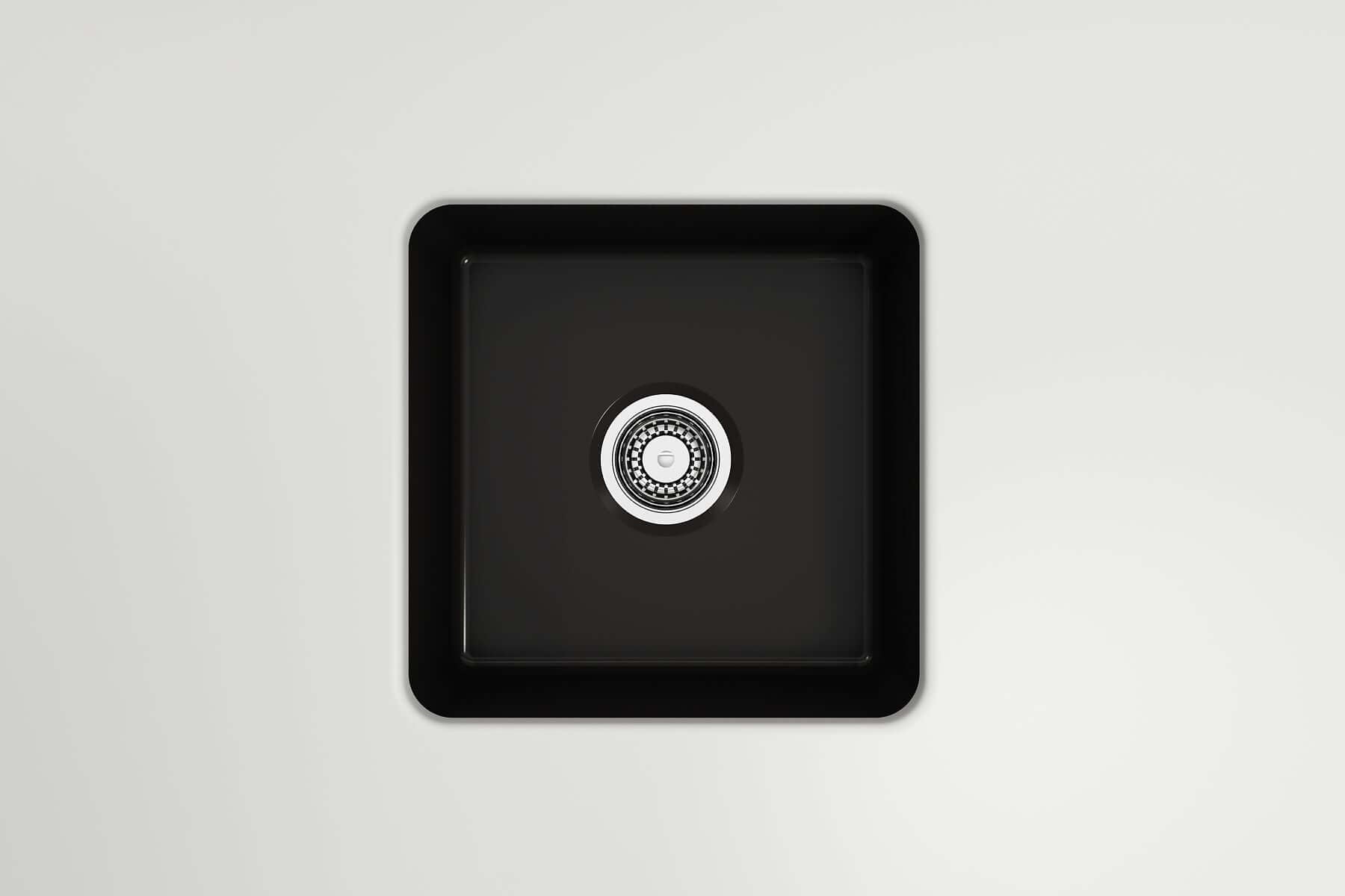 Alternate Image for BOCCHI Sotto 18" Fireclay Undermount Single Bowl Bar Sink with Protective Bottom Grid and Strainer, Matte Black, 1359-004-0120