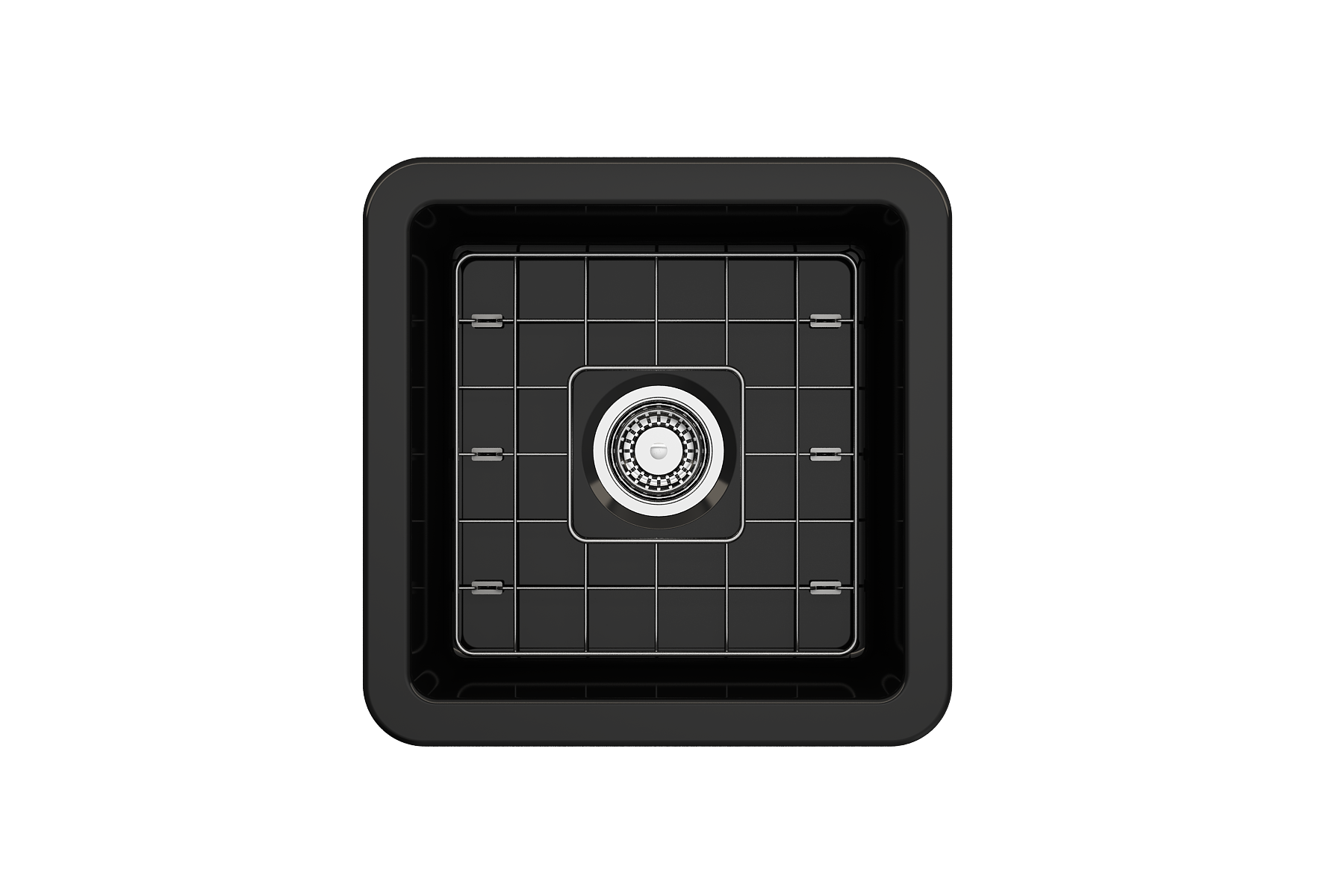 Alternate Image for BOCCHI Sotto 18" Fireclay Undermount Single Bowl Bar Sink with Protective Bottom Grid and Strainer, Black, 1359-005-0120