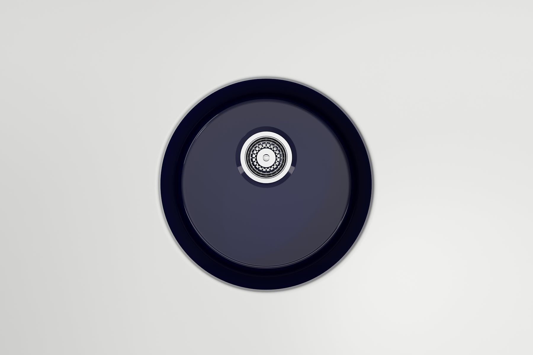 Alternate Image for BOCCHI Sotto 18.5" Round Fireclay Undermount Single Bowl Bar Sink with Protective Bottom Grid and Strainer, Sapphire Blue, 1361-010-0120