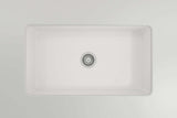 BOCCHI Sotto 32" Fireclay Undermount Single Bowl Kitchen Sink, White, 1362-001-0120