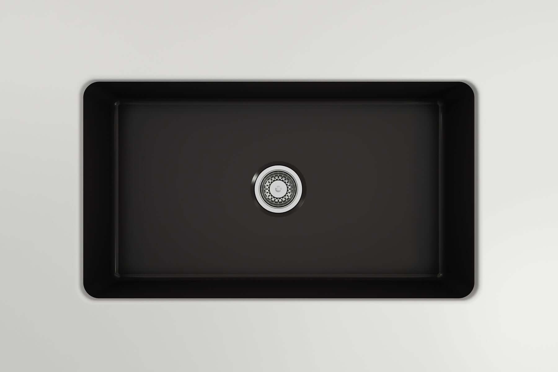 Alternate Image for BOCCHI Sotto 32" Fireclay Undermount Single Bowl Kitchen Sink, Matte Black, 1362-004-0120