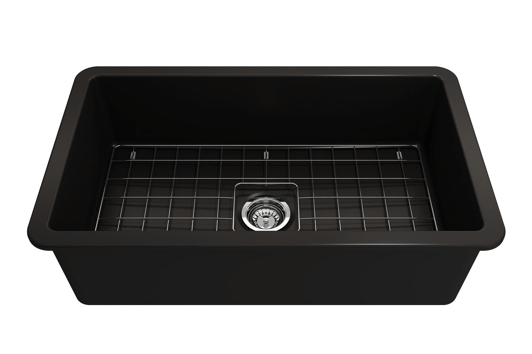 Alternate Image for BOCCHI Sotto 32" Fireclay Undermount Single Bowl Kitchen Sink, Matte Black, 1362-004-0120