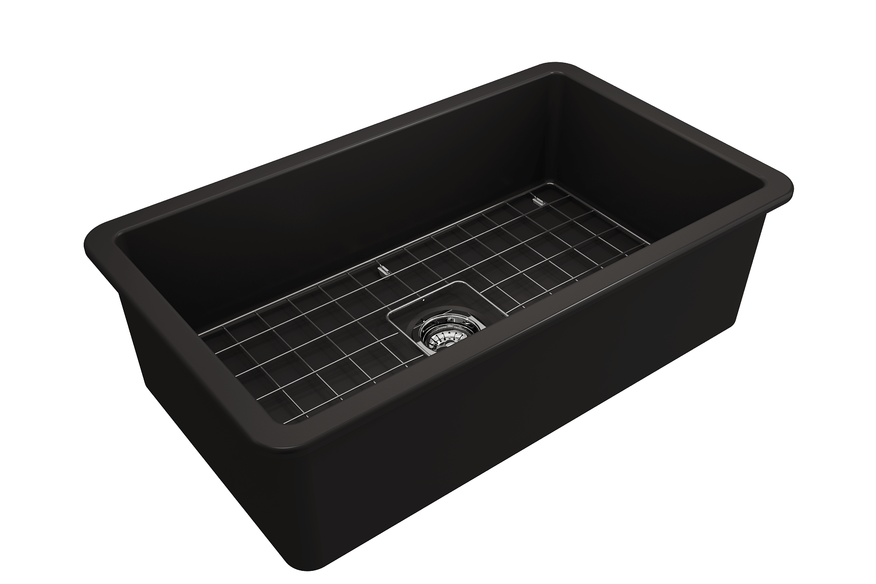 Alternate Image for BOCCHI Sotto 32" Fireclay Undermount Single Bowl Kitchen Sink, Matte Black, 1362-004-0120