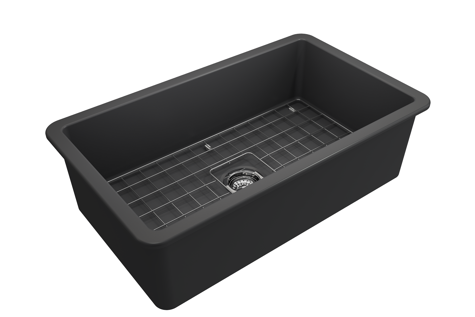Alternate Image for BOCCHI Sotto 32" Fireclay Undermount Single Bowl Kitchen Sink, Matte Dark Gray, 1362-020-0120