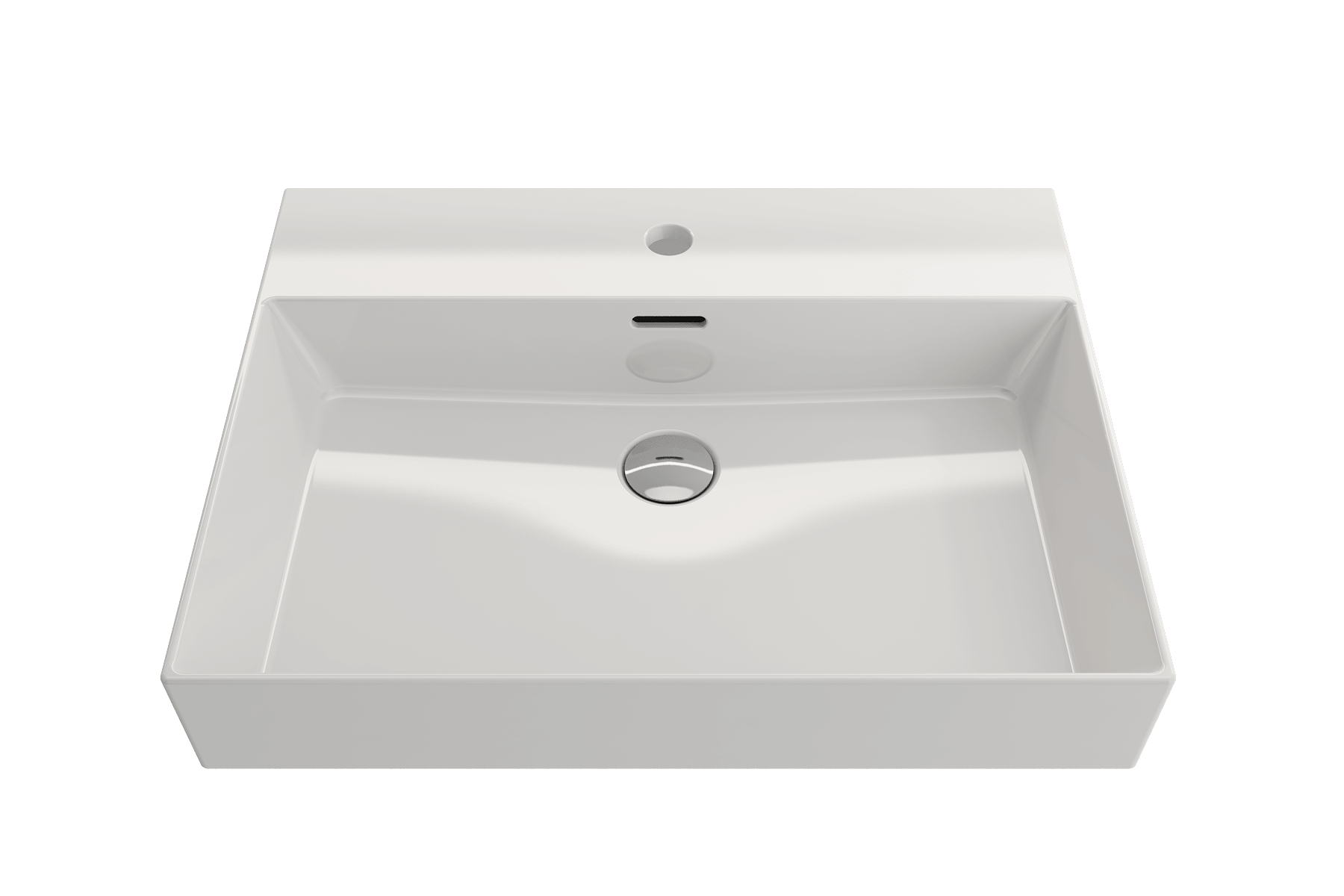 Alternate Image for BOCCHI Milano 24" Rectangle Wallmount Fireclay Bathroom Sink, White, Single Faucet Hole, 1376-001-0126