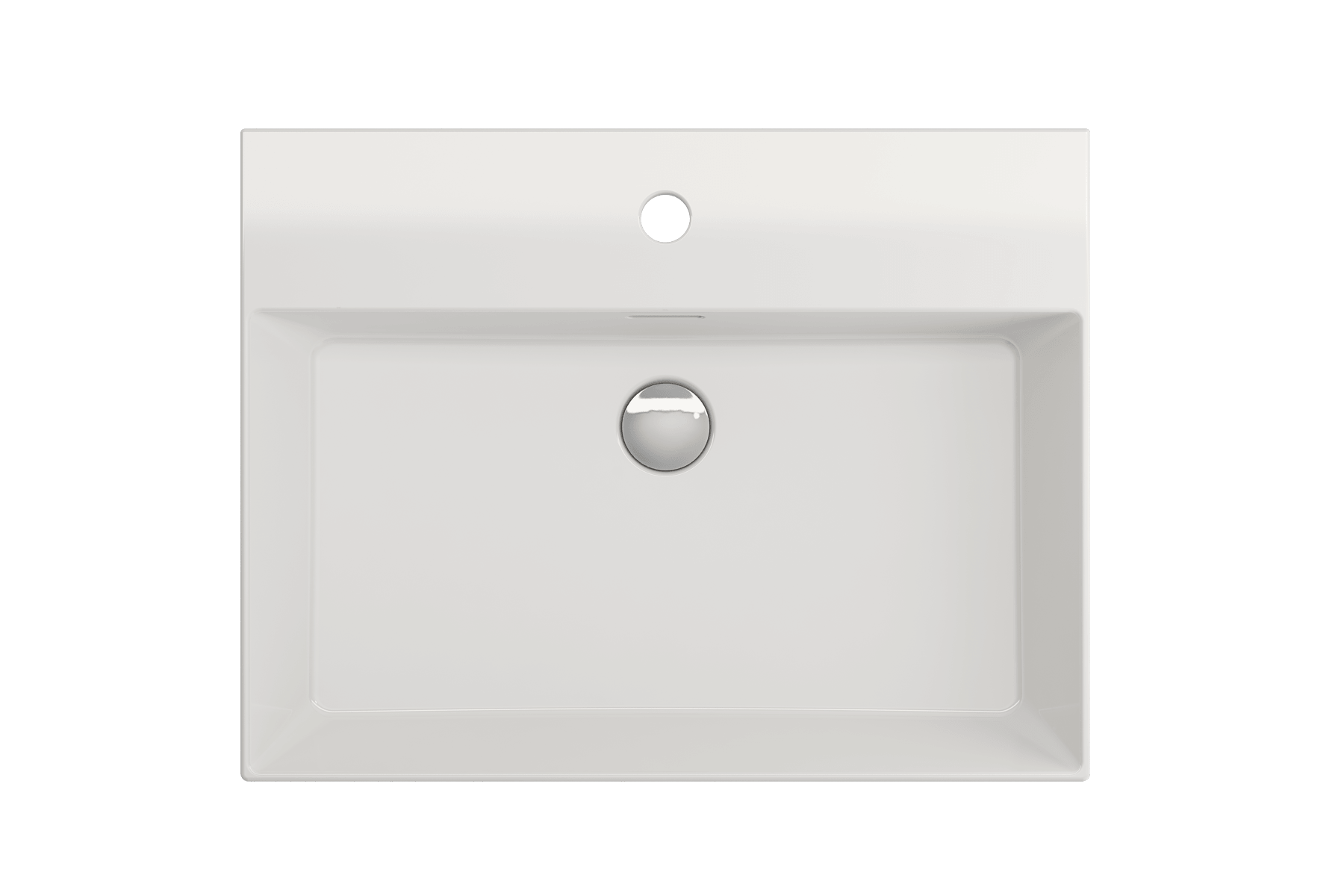 Alternate Image for BOCCHI Milano 24" Rectangle Wallmount Fireclay Bathroom Sink, White, Single Faucet Hole, 1376-001-0126