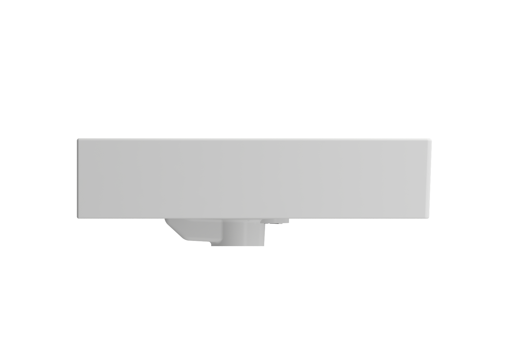 Alternate Image for BOCCHI Milano 24" Rectangle Wallmount Fireclay Bathroom Sink, Matte White, Single Faucet Hole, 1376-002-0126