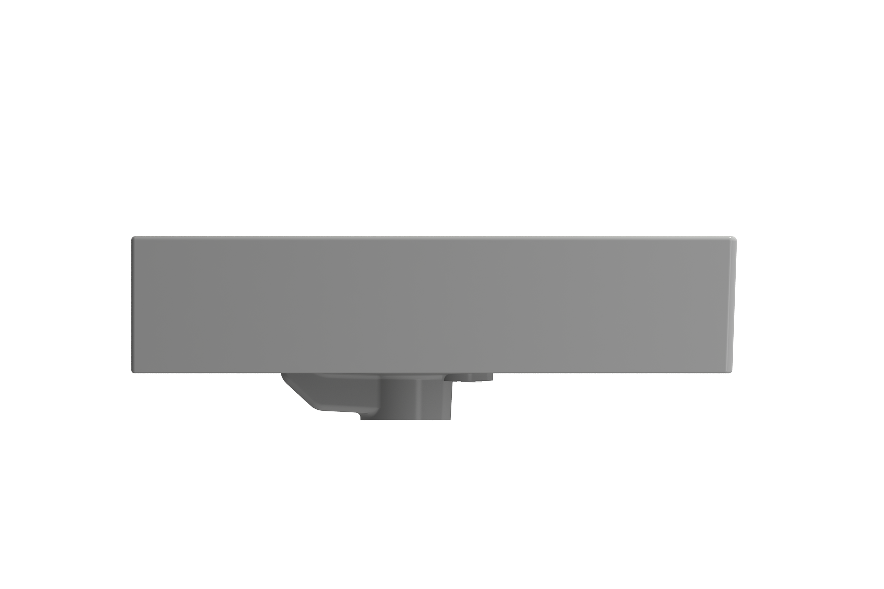 Alternate Image for BOCCHI Milano 24" Rectangle Wallmount Fireclay Bathroom Sink, Matte Gray, Single Faucet Hole, 1376-006-0126