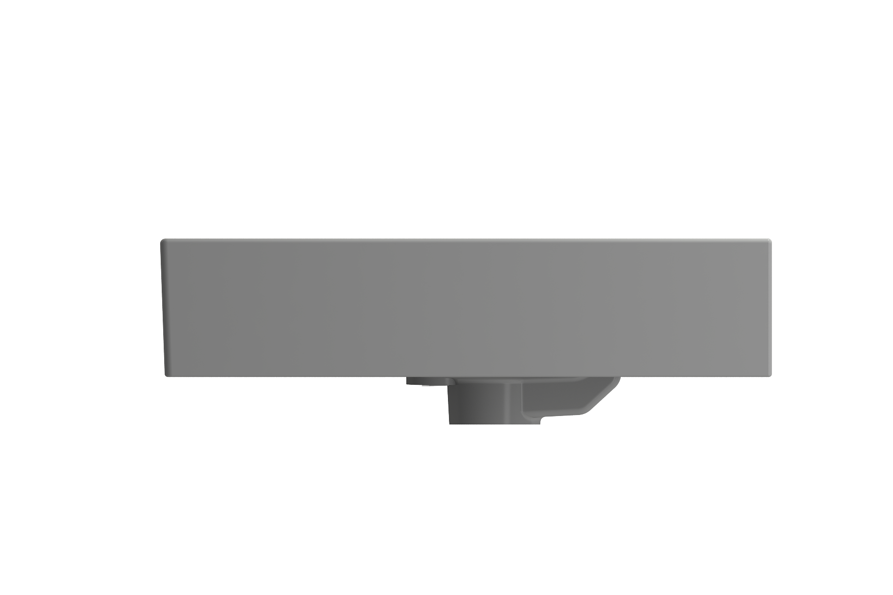 Alternate Image for BOCCHI Milano 24" Rectangle Wallmount Fireclay Bathroom Sink, Matte Gray, Single Faucet Hole, 1376-006-0126