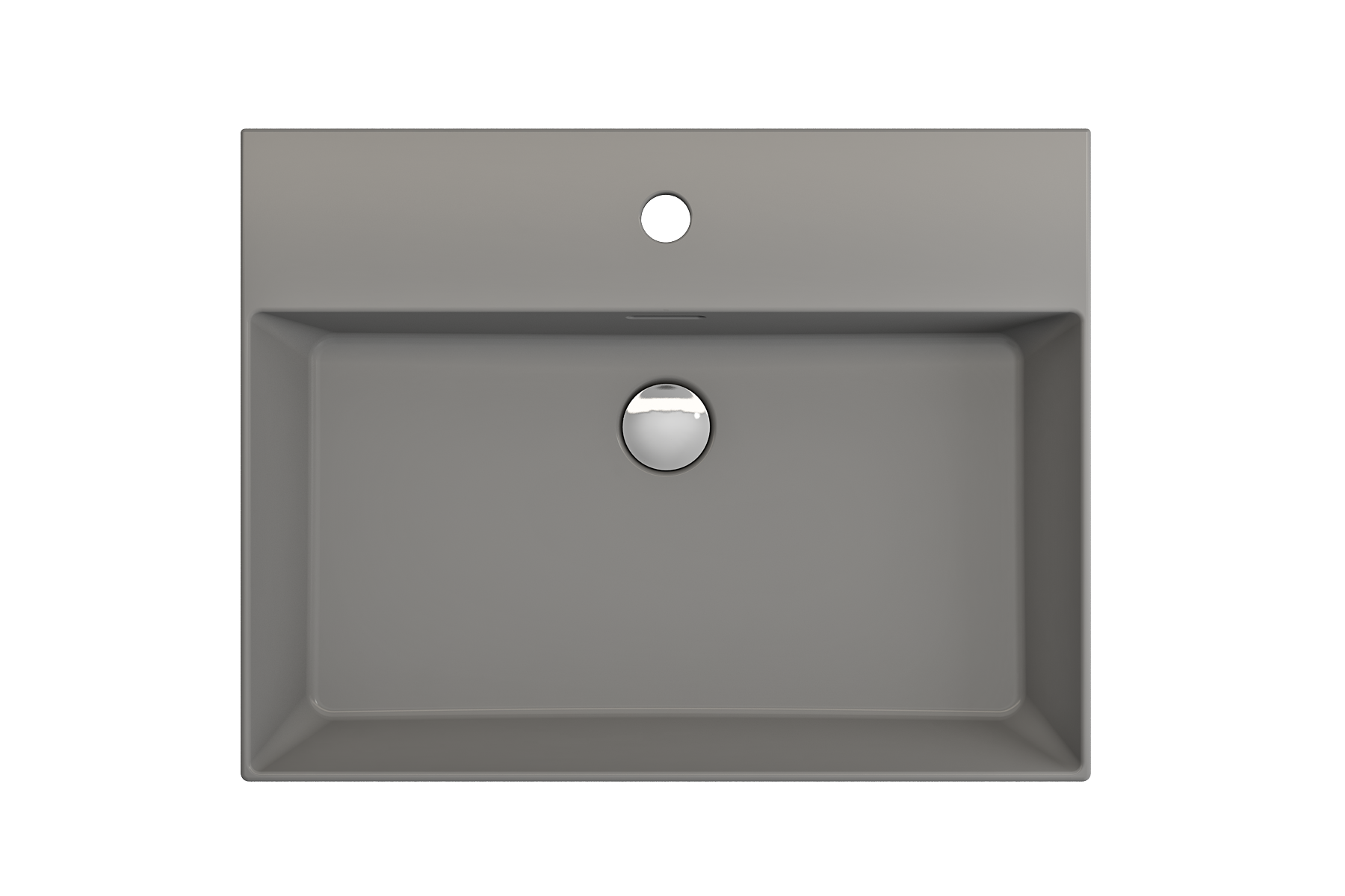 Alternate Image for BOCCHI Milano 24" Rectangle Wallmount Fireclay Bathroom Sink, Matte Gray, Single Faucet Hole, 1376-006-0126
