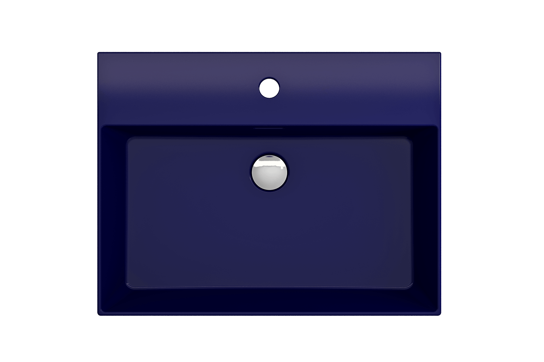 Alternate Image for BOCCHI Milano 24" Rectangle Wallmount Fireclay Bathroom Sink, Sapphire Blue, Single Faucet Hole, 1376-010-0126