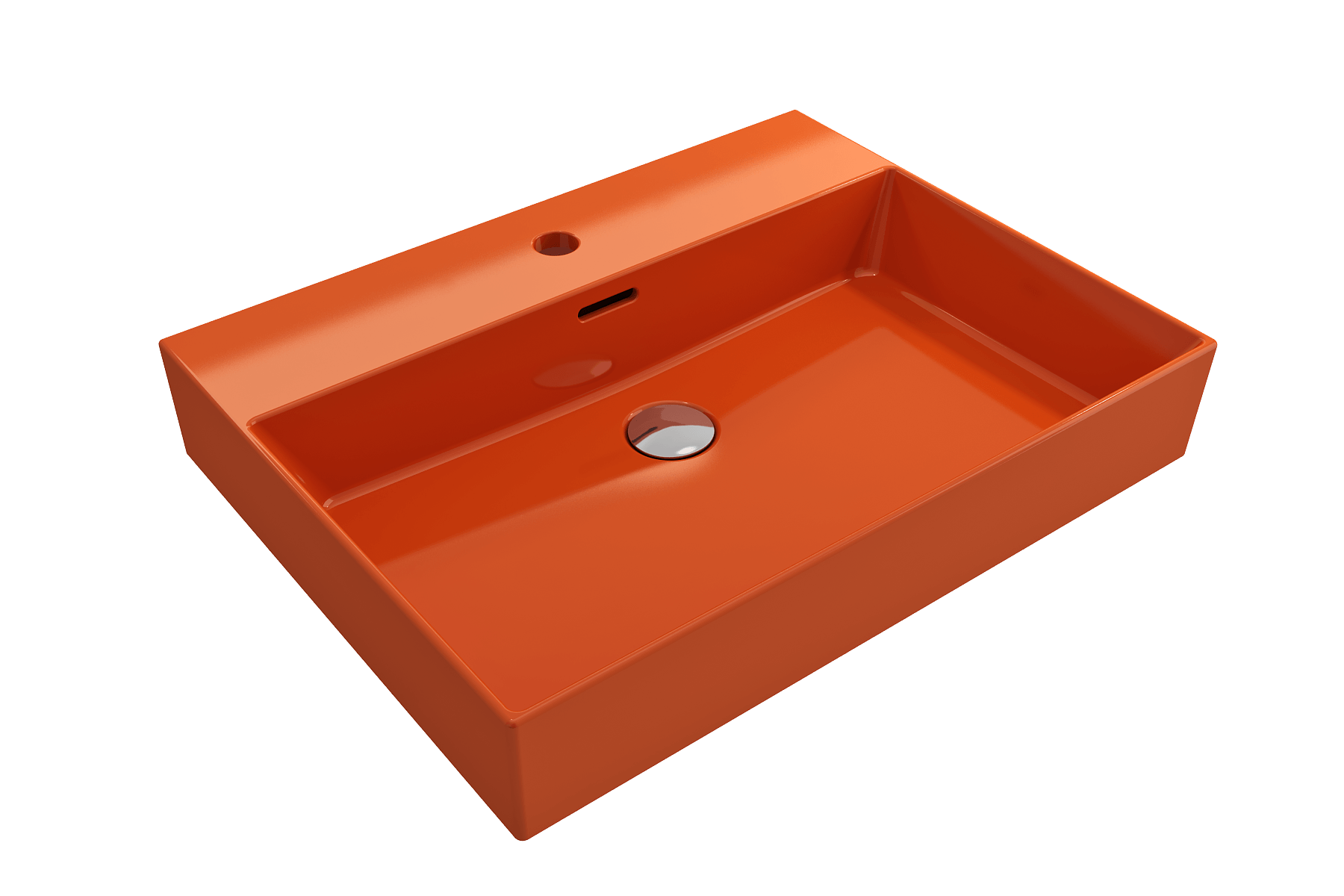 Alternate Image for BOCCHI Milano 24" Rectangle Wallmount Fireclay Bathroom Sink, Orange, Single Faucet Hole, 1376-012-0126