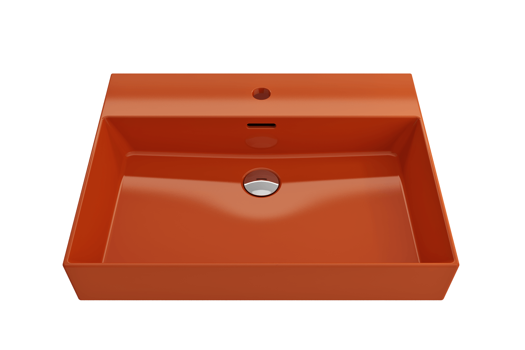 Alternate Image for BOCCHI Milano 24" Rectangle Wallmount Fireclay Bathroom Sink, Orange, Single Faucet Hole, 1376-012-0126
