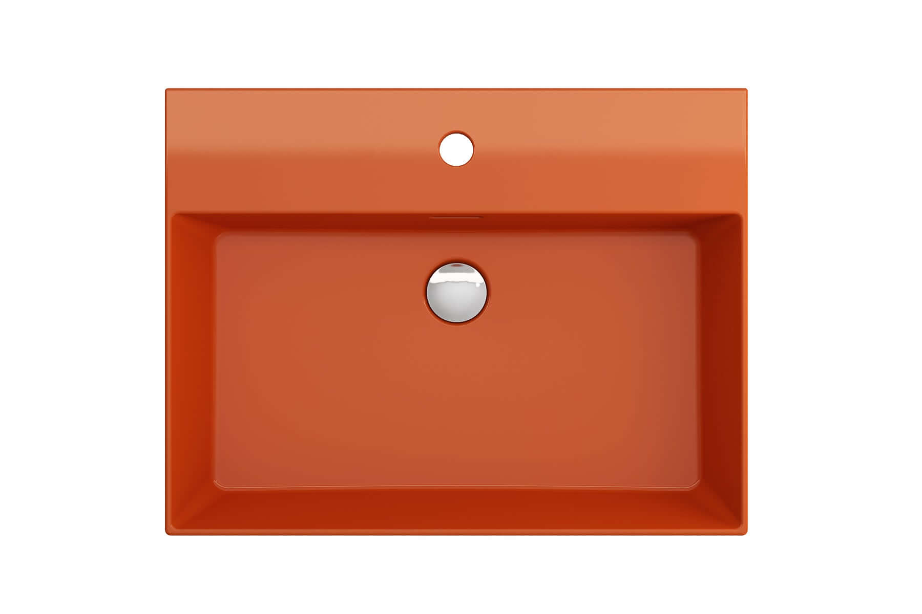 Alternate Image for BOCCHI Milano 24" Rectangle Wallmount Fireclay Bathroom Sink, Orange, Single Faucet Hole, 1376-012-0126