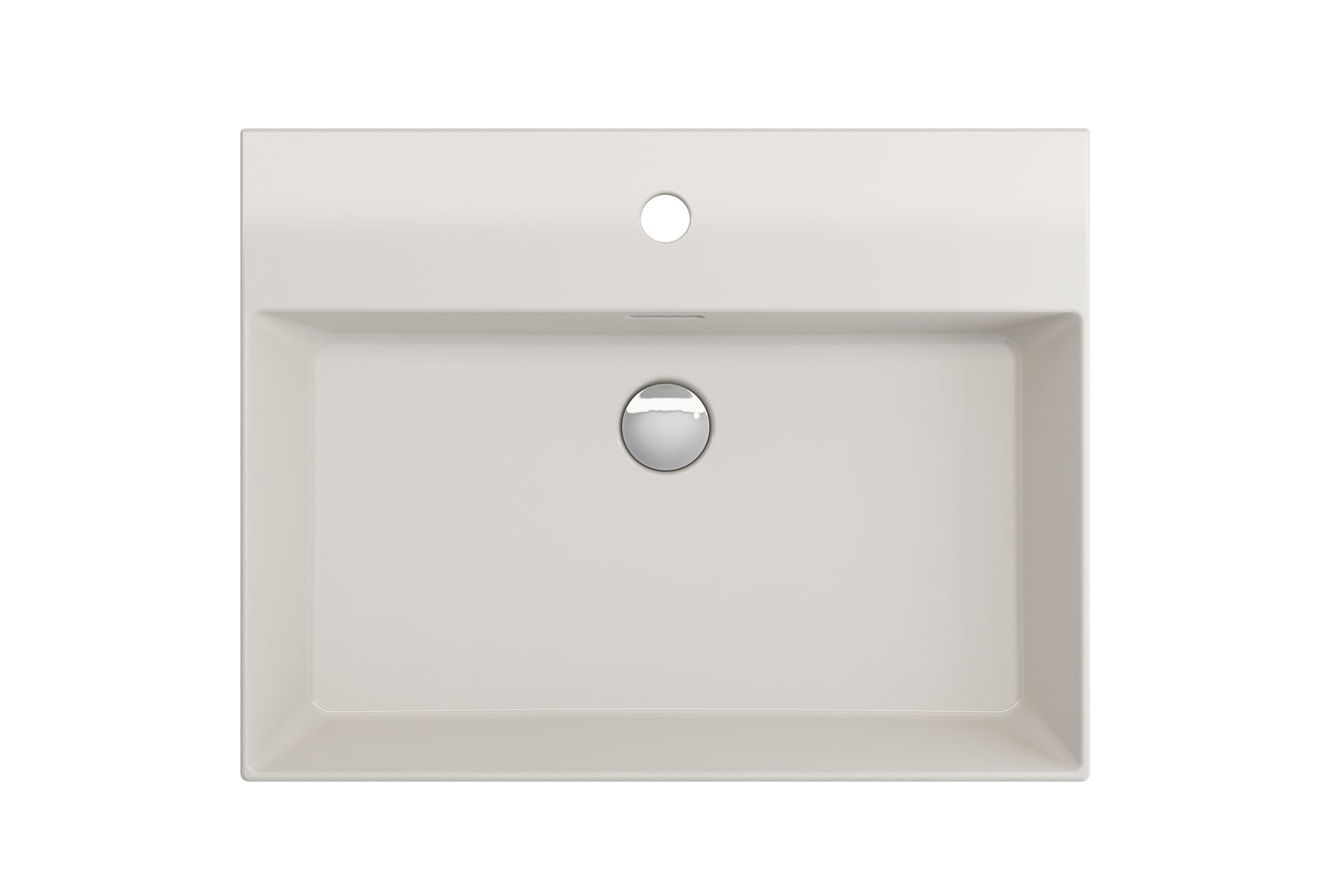 Alternate Image for BOCCHI Milano 24" Rectangle Wallmount Fireclay Bathroom Sink, Biscuit, Single Faucet Hole, 1376-014-0126