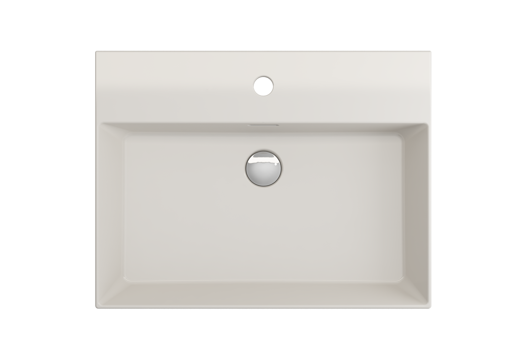 Alternate Image for BOCCHI Milano 24" Rectangle Wallmount Fireclay Bathroom Sink, Biscuit, Single Faucet Hole, 1376-014-0126