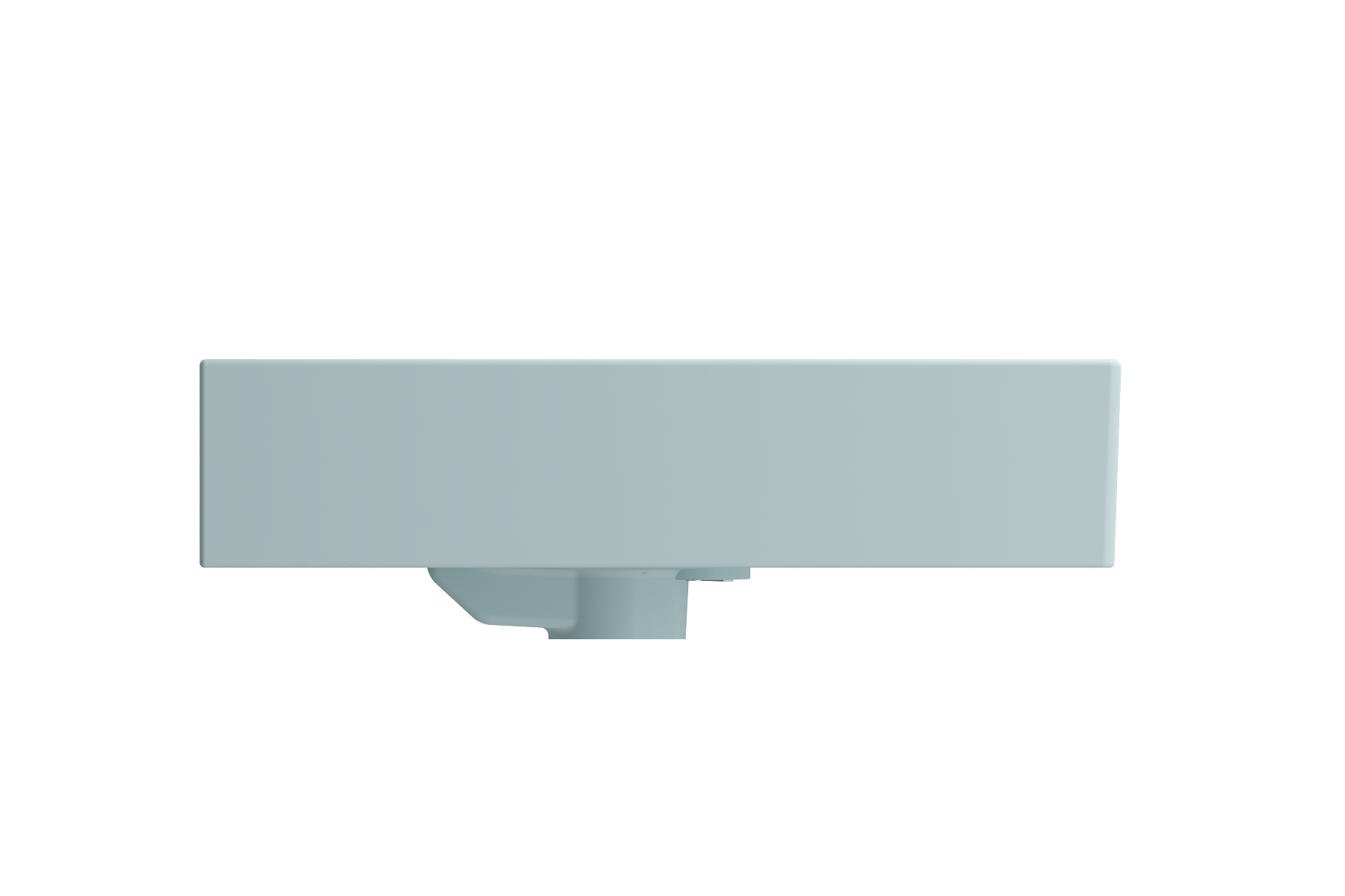Alternate Image for BOCCHI Milano 24" Rectangle Wallmount Fireclay Bathroom Sink, Matte Ice Blue, Single Faucet Hole, 1376-029-0126