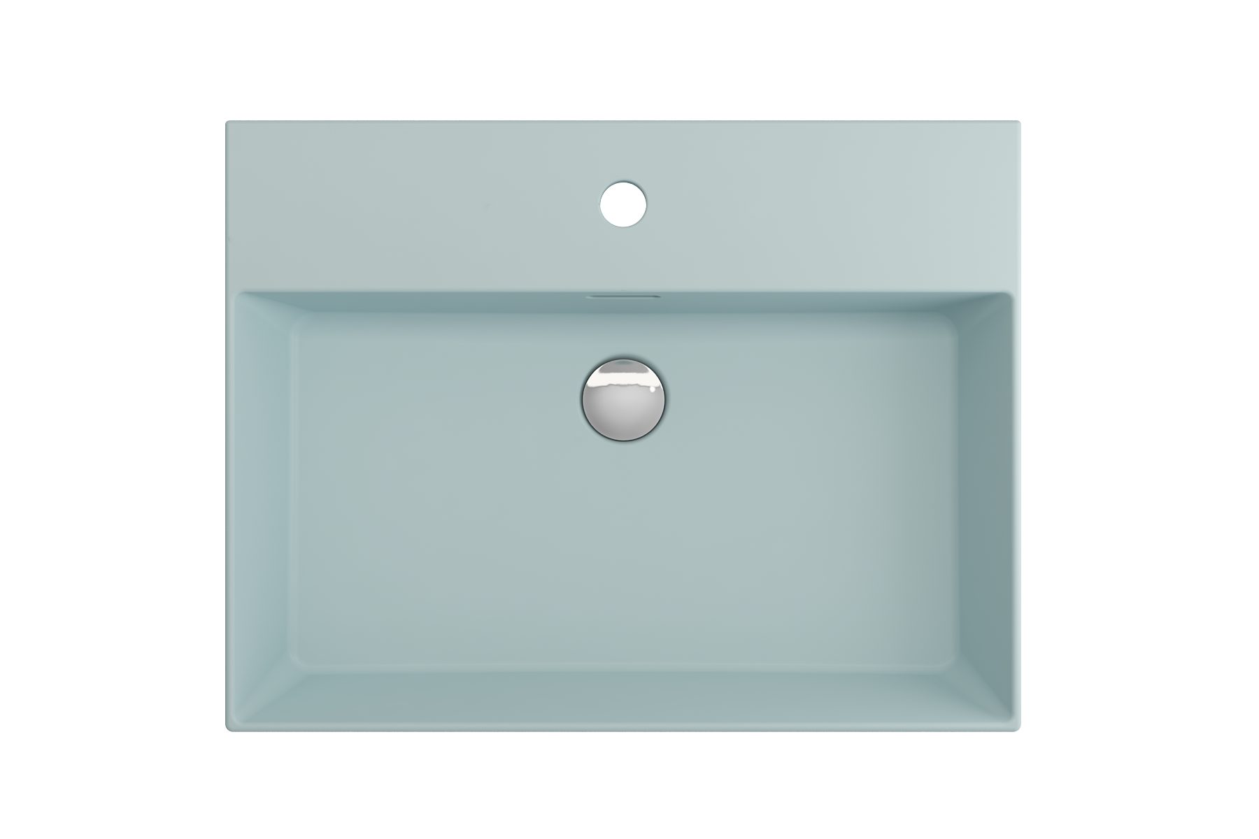 Alternate Image for BOCCHI Milano 24" Rectangle Wallmount Fireclay Bathroom Sink, Matte Ice Blue, Single Faucet Hole, 1376-029-0126