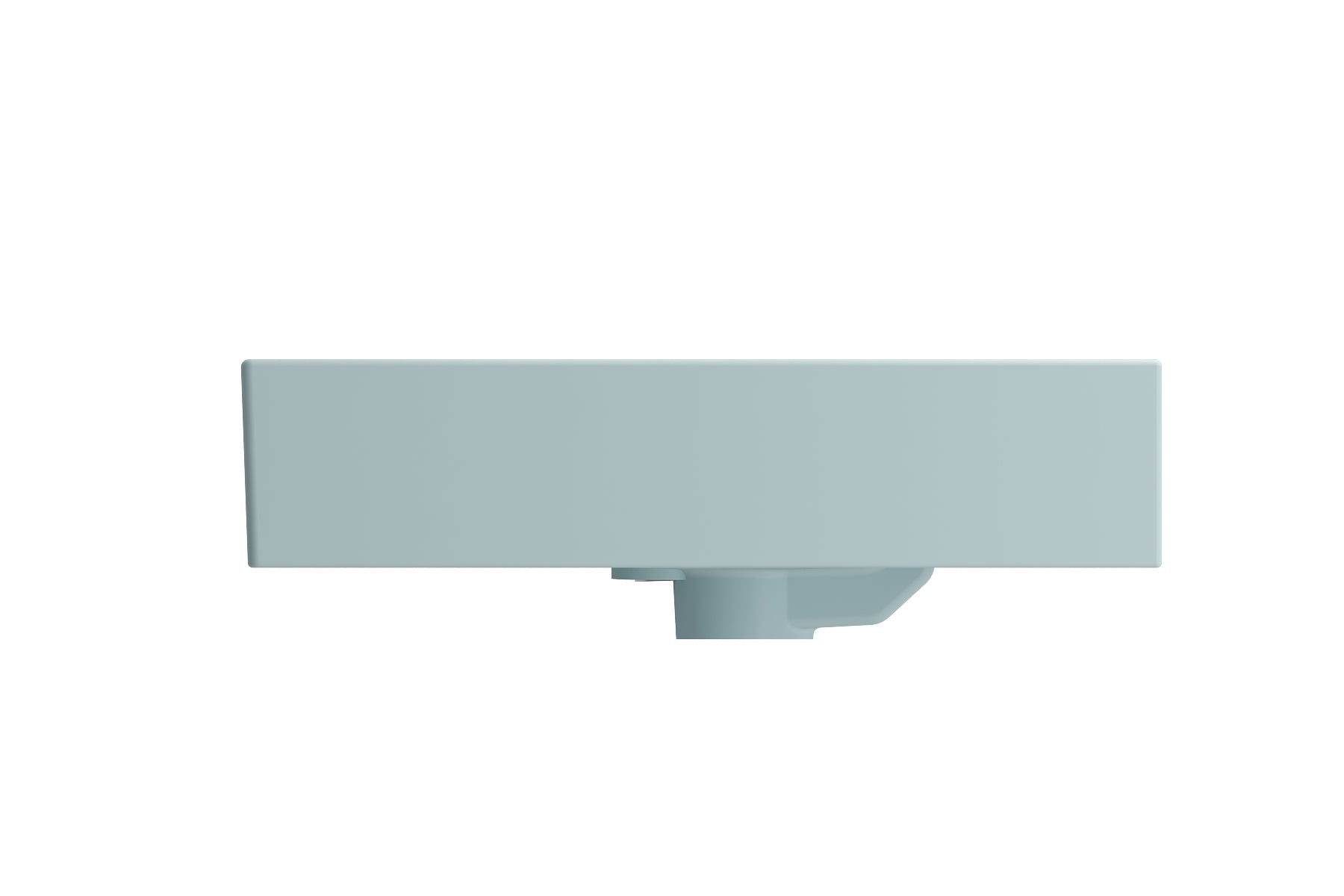 Alternate Image for BOCCHI Milano 24" Rectangle Wallmount Fireclay Bathroom Sink, Matte Ice Blue, 3 Faucet Hole, 1376-029-0127