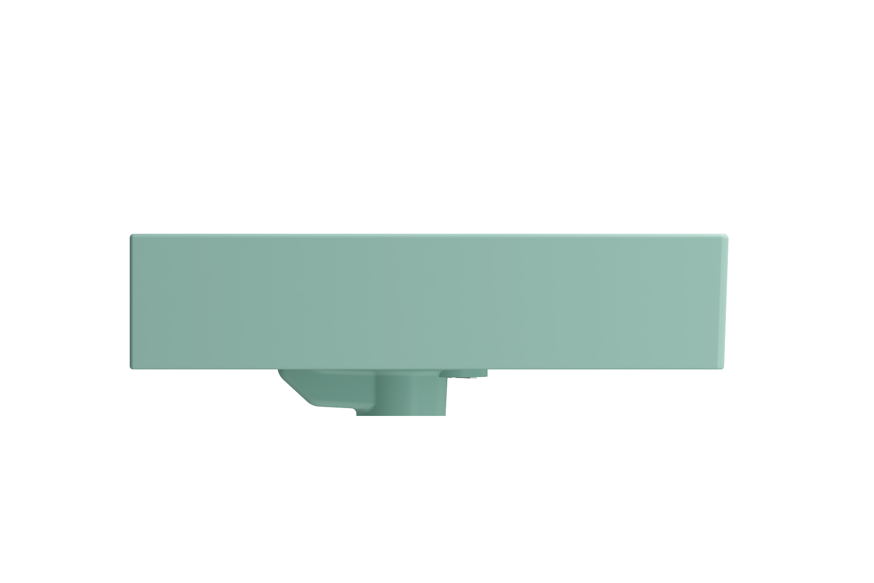 Alternate Image for BOCCHI Milano 24" Rectangle Wallmount Fireclay Bathroom Sink, Matte Mint Green, Single Faucet Hole, 1376-033-0126