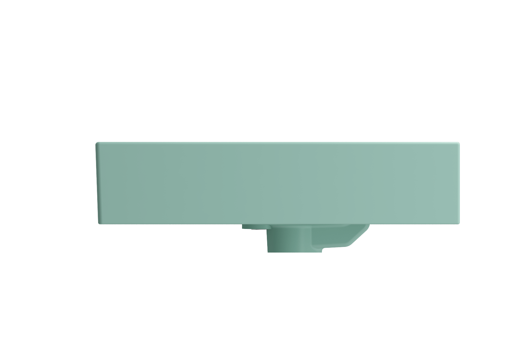 Alternate Image for BOCCHI Milano 24" Rectangle Wallmount Fireclay Bathroom Sink, Matte Mint Green, Single Faucet Hole, 1376-033-0126