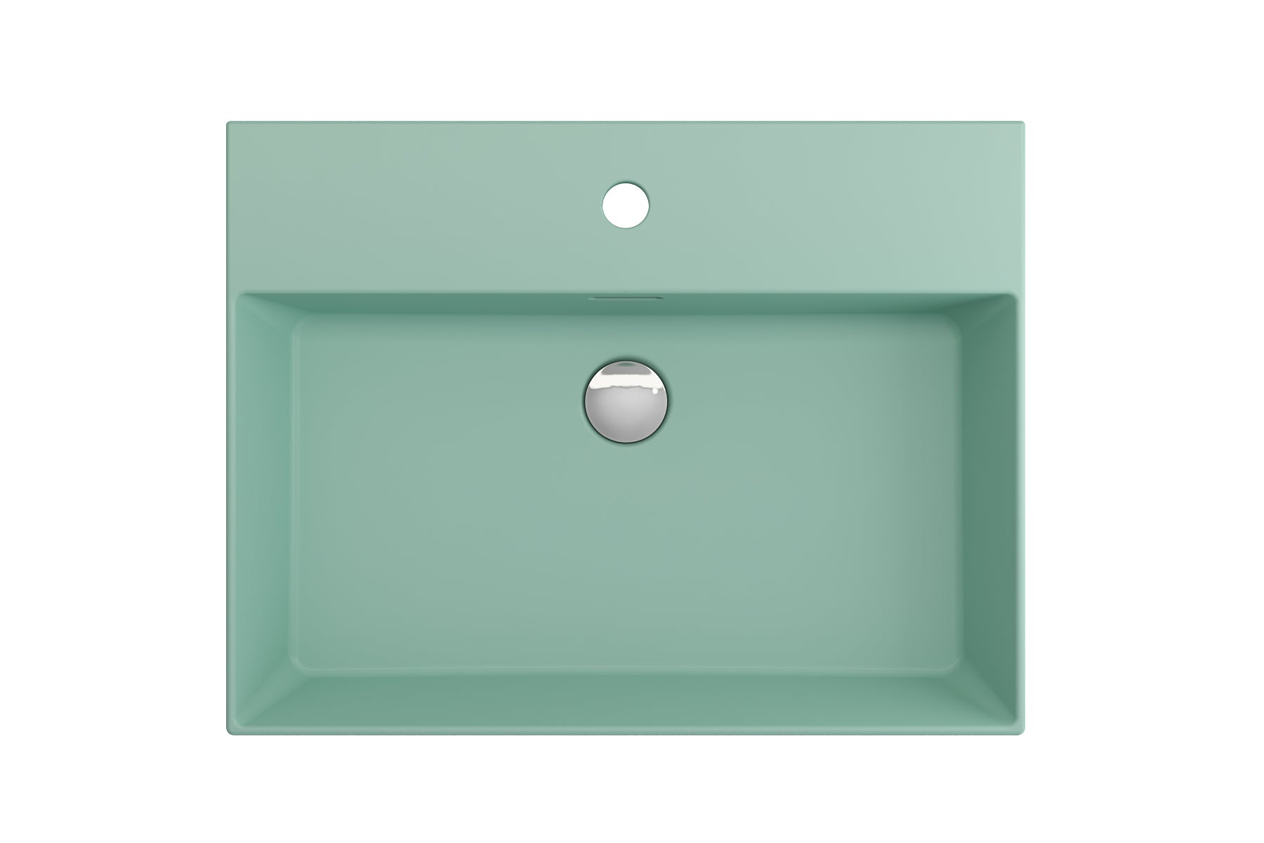Alternate Image for BOCCHI Milano 24" Rectangle Wallmount Fireclay Bathroom Sink, Matte Mint Green, Single Faucet Hole, 1376-033-0126