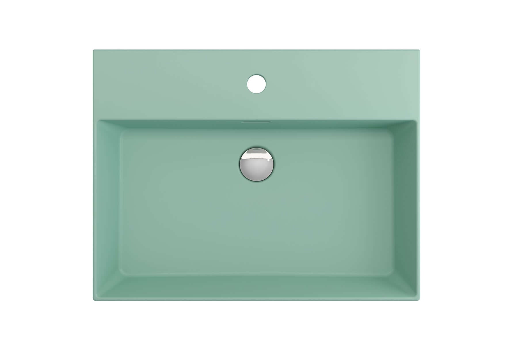 Alternate Image for BOCCHI Milano 24" Rectangle Wallmount Fireclay Bathroom Sink, Matte Mint Green, Single Faucet Hole, 1376-033-0126