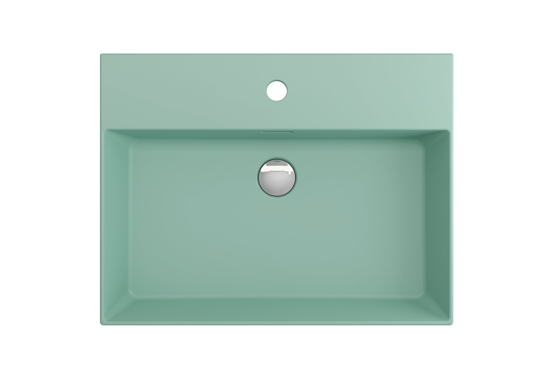 Alternate Image for BOCCHI Milano 24" Rectangle Wallmount Fireclay Bathroom Sink, Matte Mint Green, Single Faucet Hole, 1376-033-0126