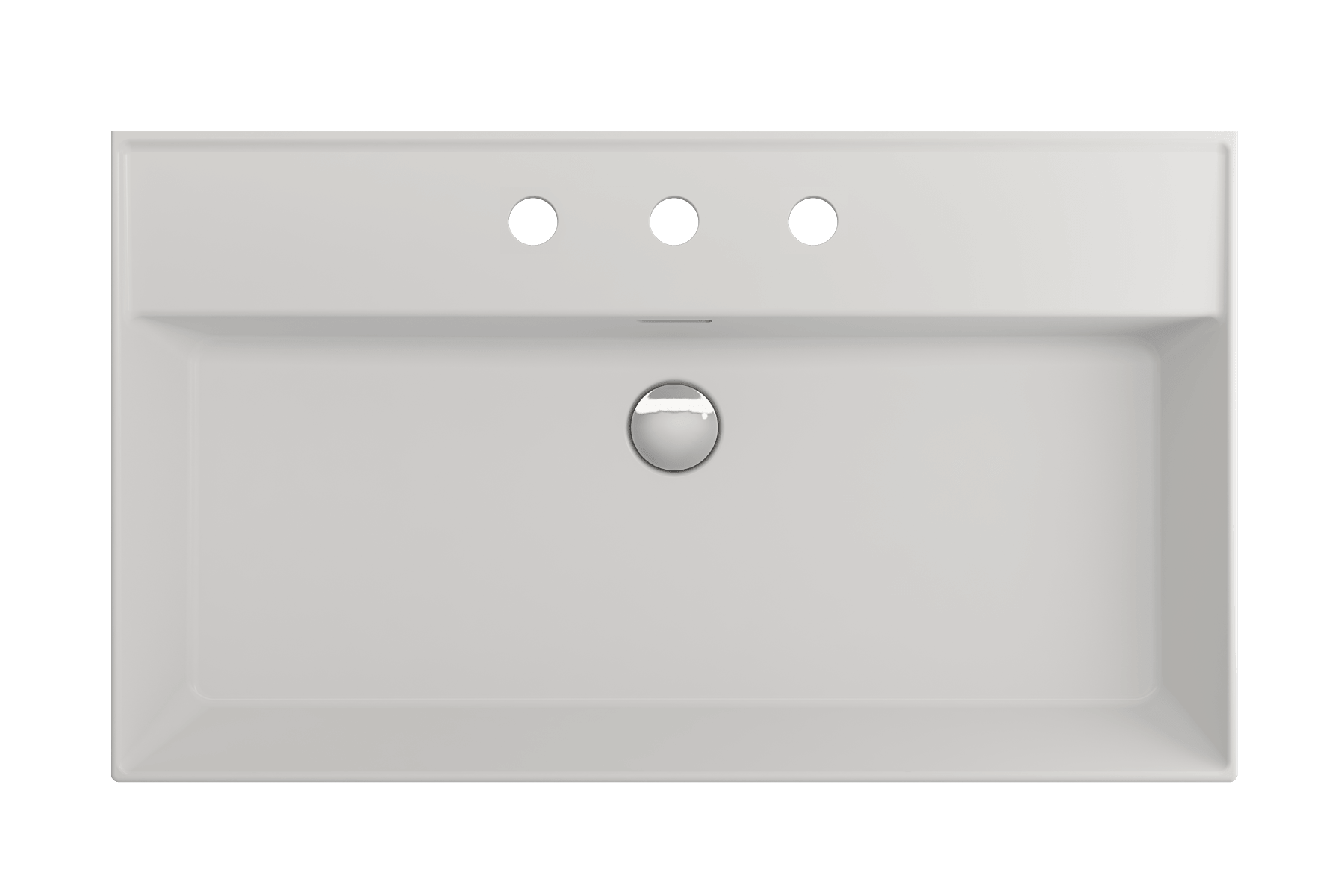 Alternate Image for BOCCHI Milano 32" Rectangle Wallmount Fireclay Bathroom Sink, Matte White, 3 Faucet Hole, 1377-002-0127