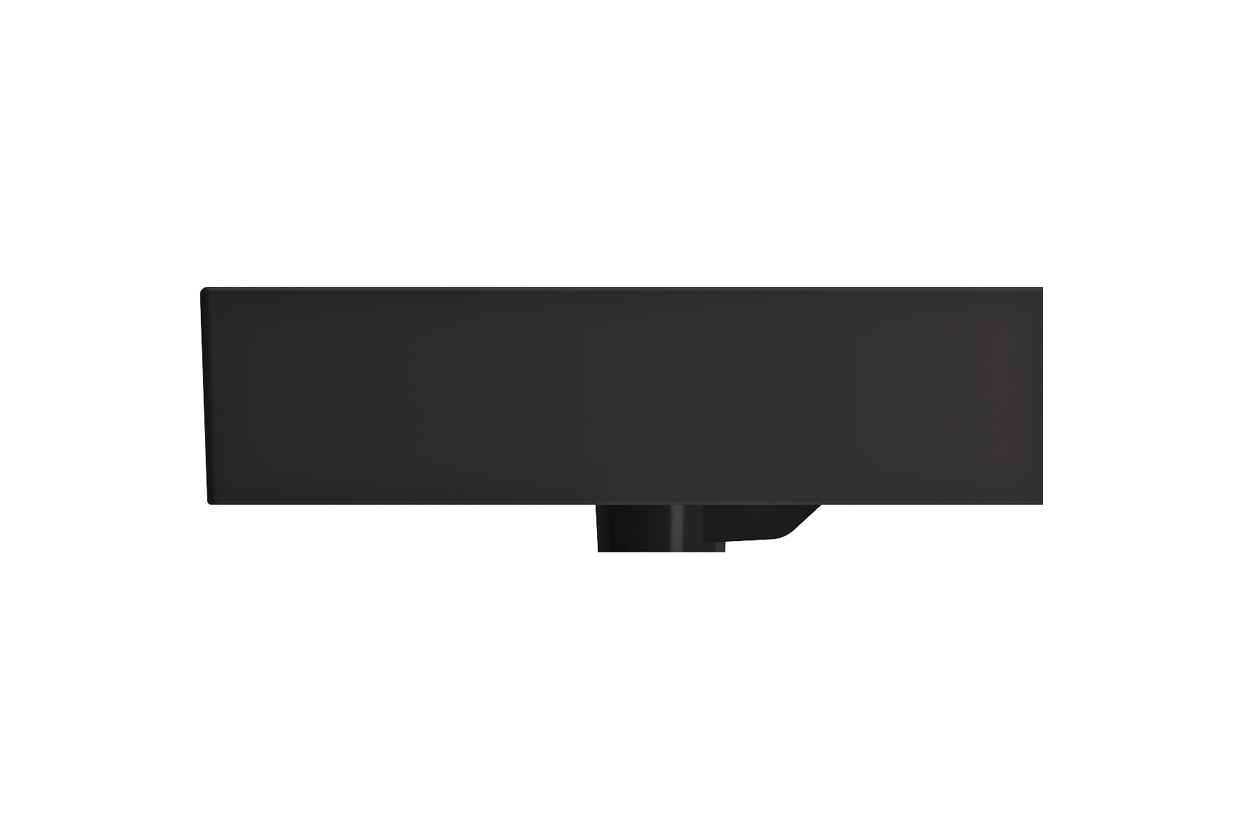 Alternate Image for BOCCHI Milano 32" Rectangle Wallmount Fireclay Bathroom Sink, Matte Black, Single Faucet Hole, 1377-004-0126