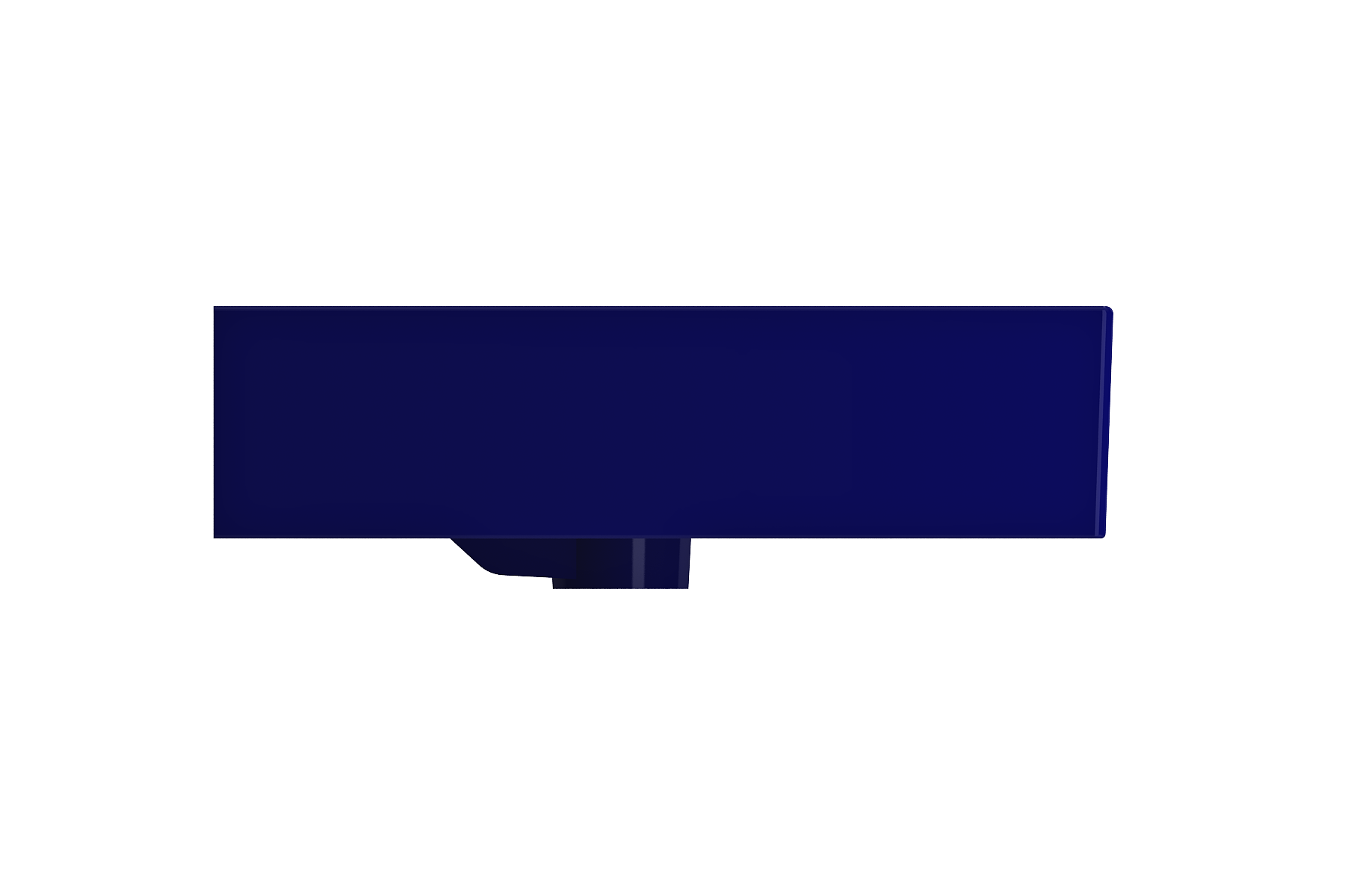 Alternate Image for BOCCHI Milano 32" Rectangle Wallmount Fireclay Bathroom Sink, Sapphire Blue, Single Faucet Hole, 1377-010-0126