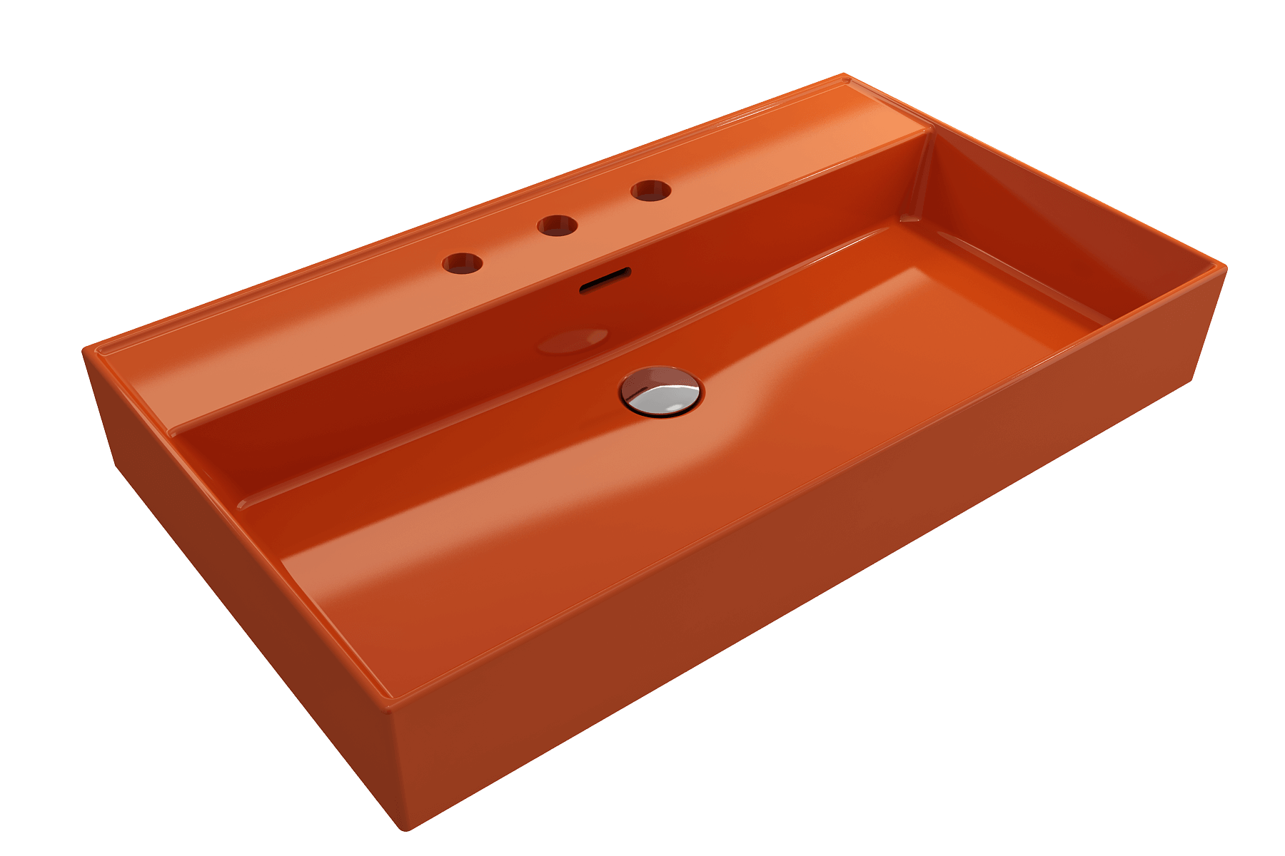 Alternate Image for BOCCHI Milano 32" Rectangle Wallmount Fireclay Bathroom Sink, Orange, 3 Faucet Hole, 1377-012-0127