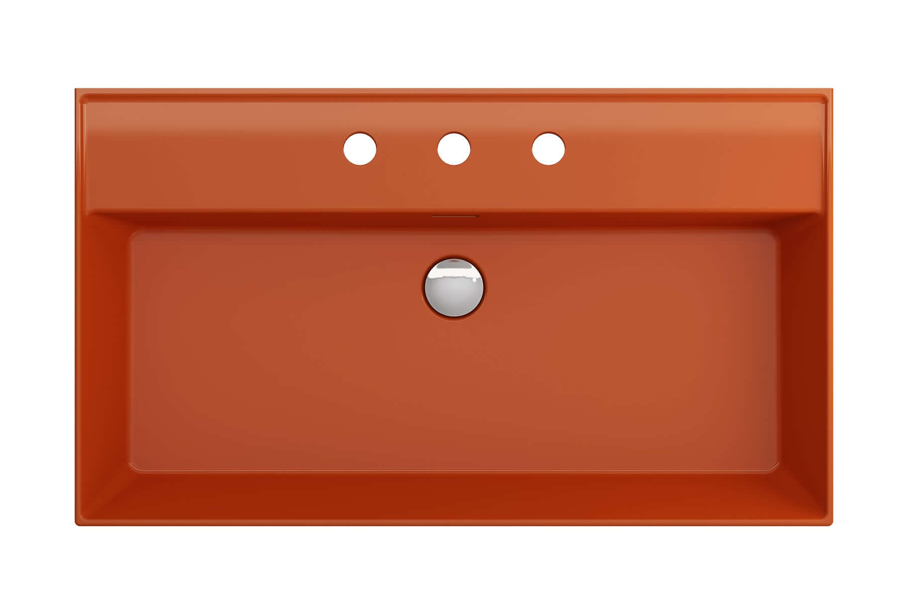 Alternate Image for BOCCHI Milano 32" Rectangle Wallmount Fireclay Bathroom Sink, Orange, 3 Faucet Hole, 1377-012-0127
