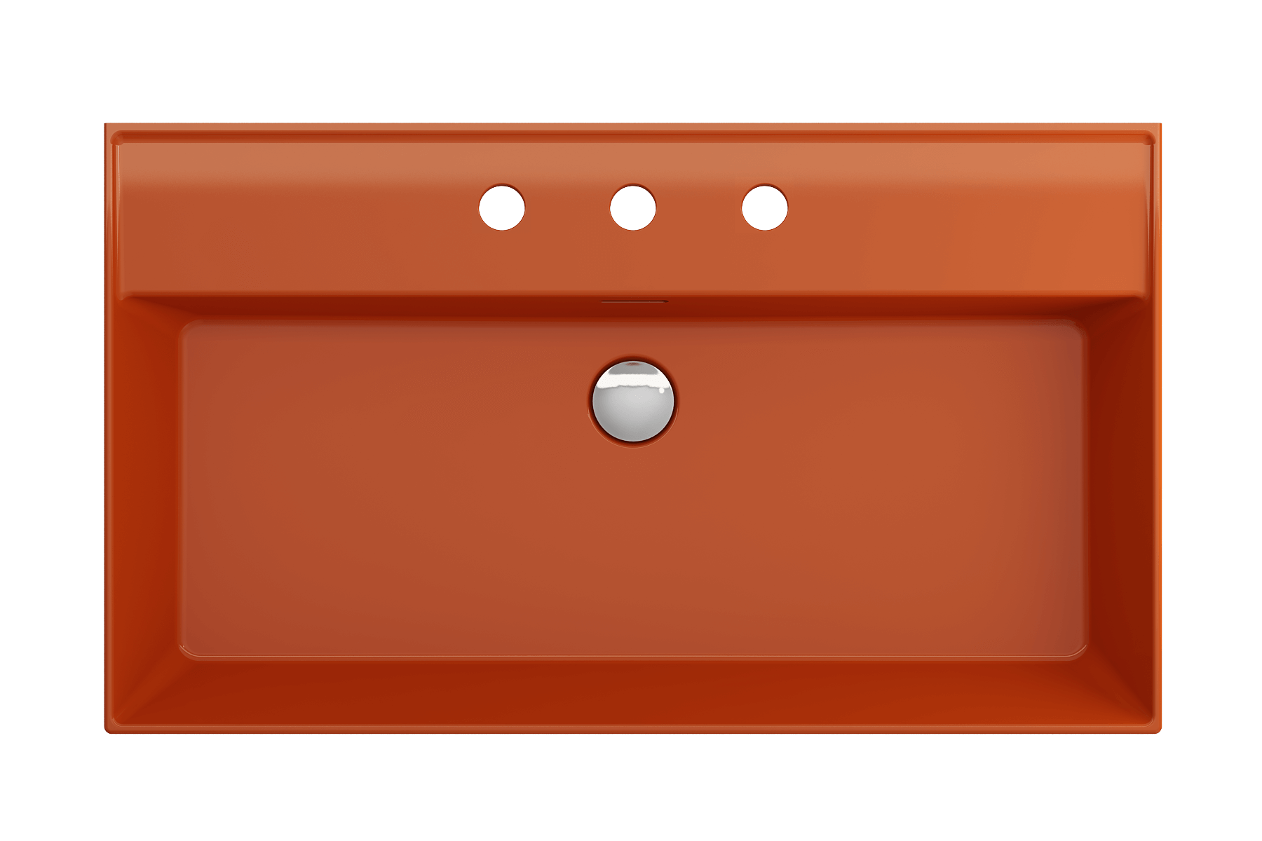 Alternate Image for BOCCHI Milano 32" Rectangle Wallmount Fireclay Bathroom Sink, Orange, 3 Faucet Hole, 1377-012-0127
