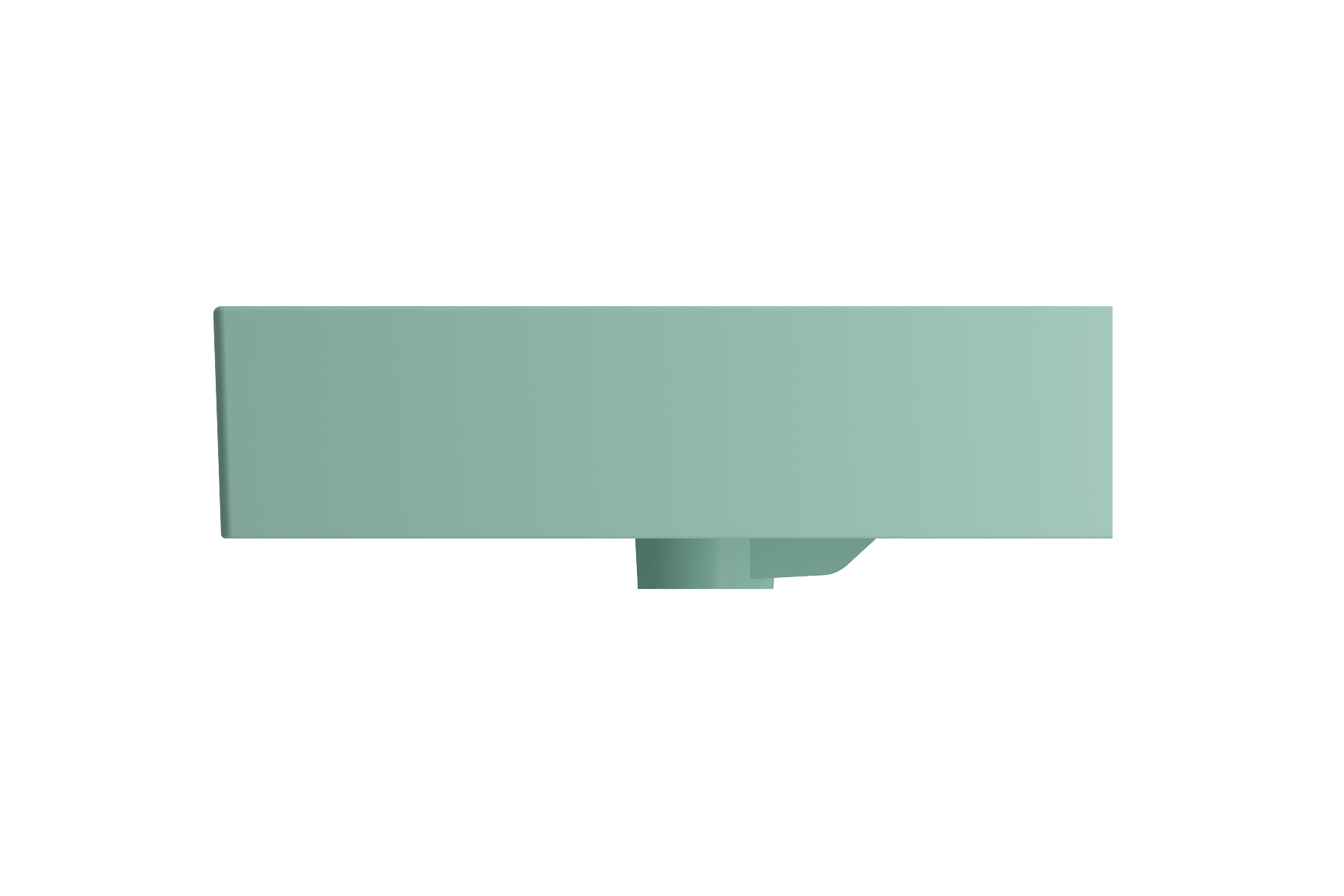 Alternate Image for BOCCHI Milano 32" Rectangle Wallmount Fireclay Bathroom Sink, Matte Mint Green, Single Faucet Hole, 1377-033-0126