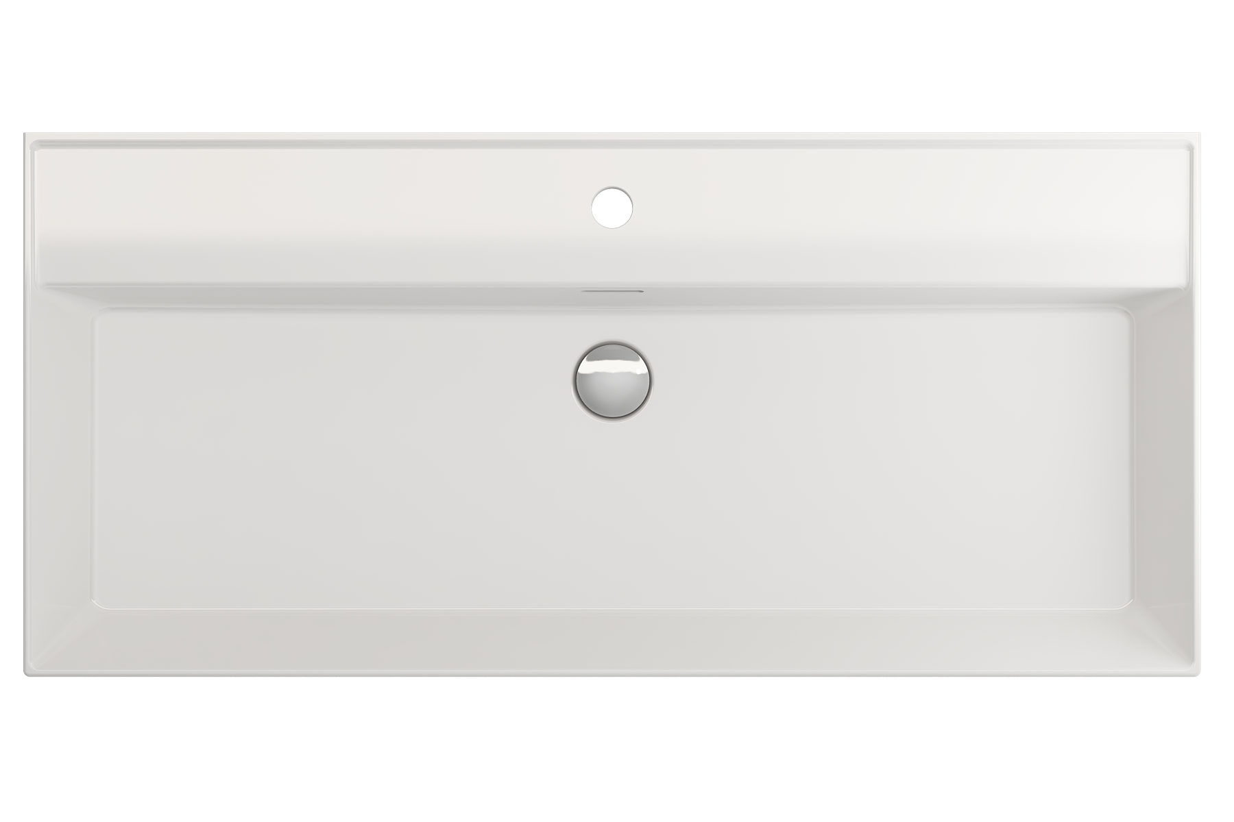 Alternate Image for BOCCHI Milano 40" Rectangle Wallmount Fireclay Bathroom Sink, White, Single Faucet Hole, 1378-001-0126