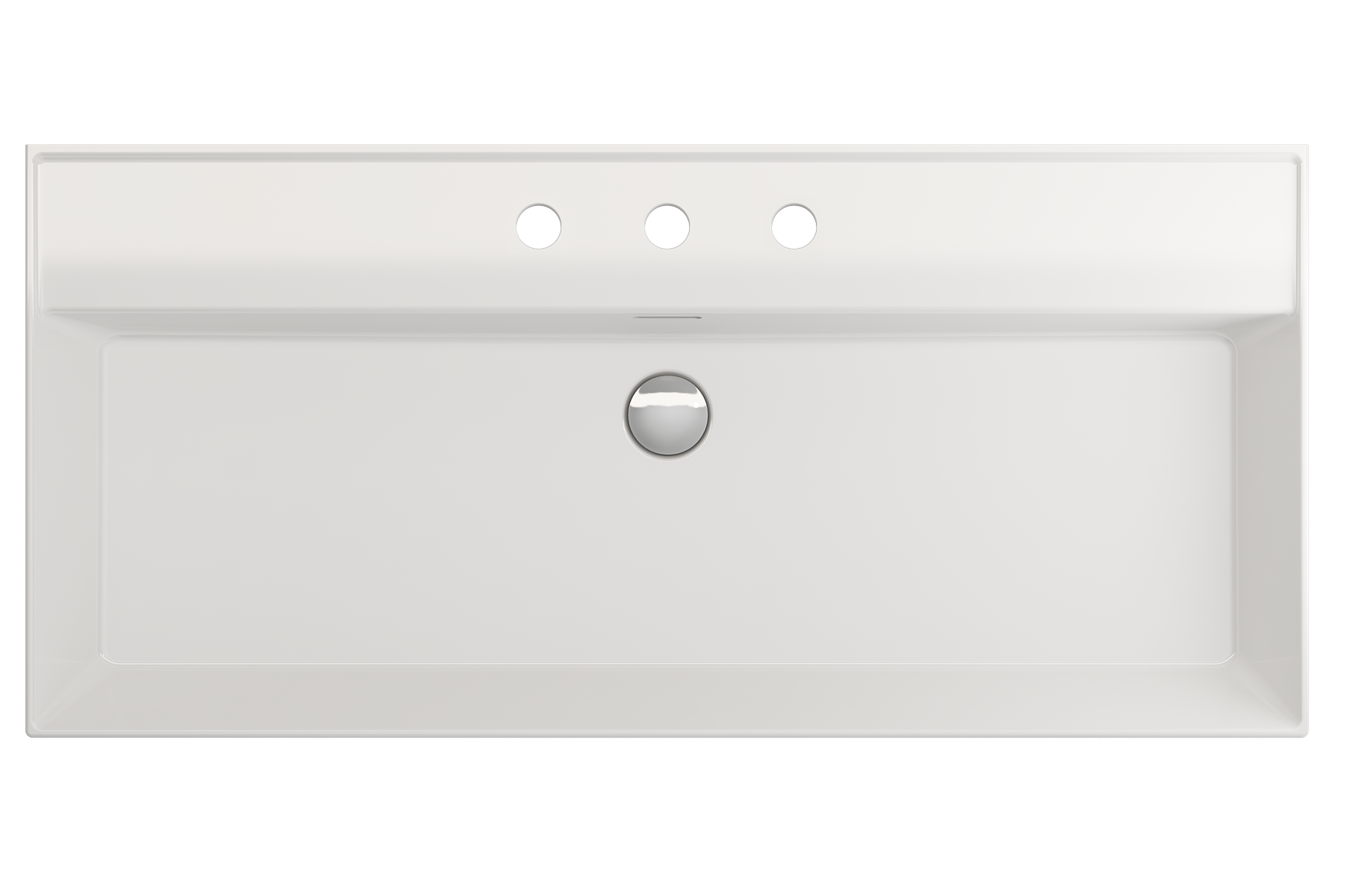 Alternate Image for BOCCHI Milano 40" Rectangle Wallmount Fireclay Bathroom Sink, White, 3 Faucet Hole, 1378-001-0127