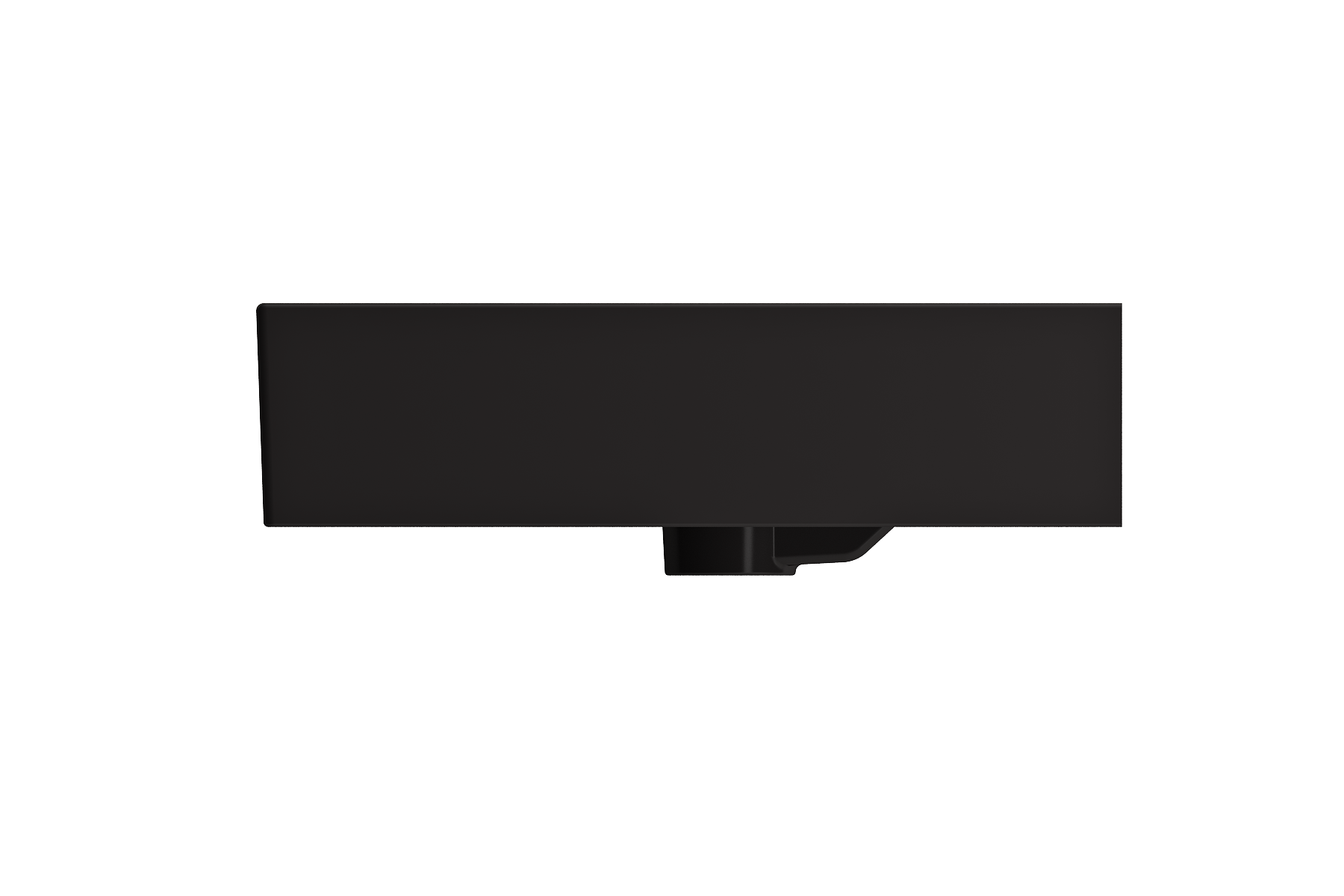 Alternate Image for BOCCHI Milano 40" Rectangle Wallmount Fireclay Bathroom Sink, Matte Black, Single Faucet Hole, 1378-004-0126